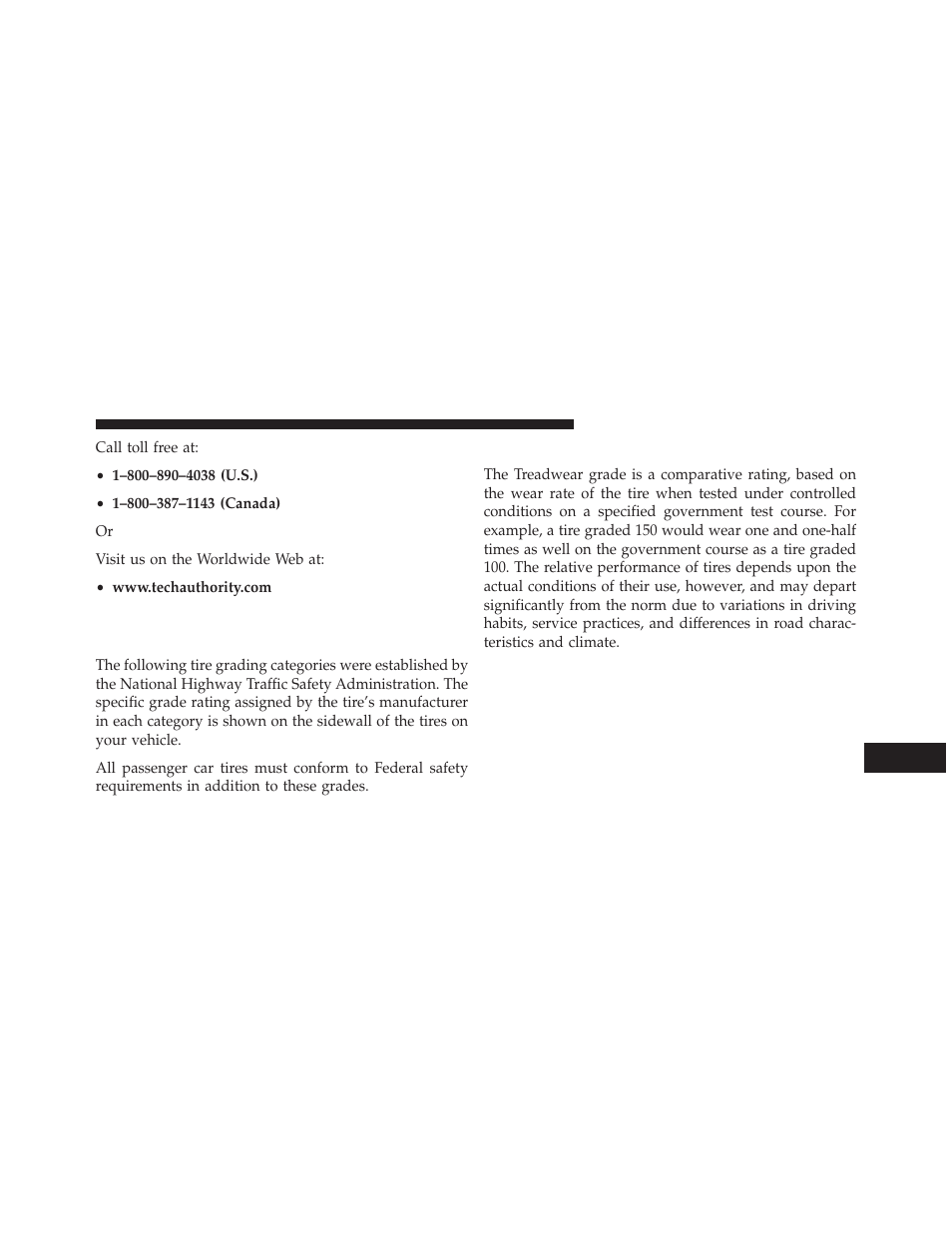 Treadwear, Department of transportation uniform, Tire quality grades | Dodge 2013 Charger SRT8 User Manual | Page 565 / 587