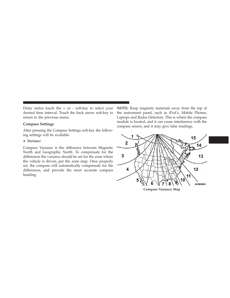 Compass settings | Dodge 2013 Charger User Manual | Page 365 / 622