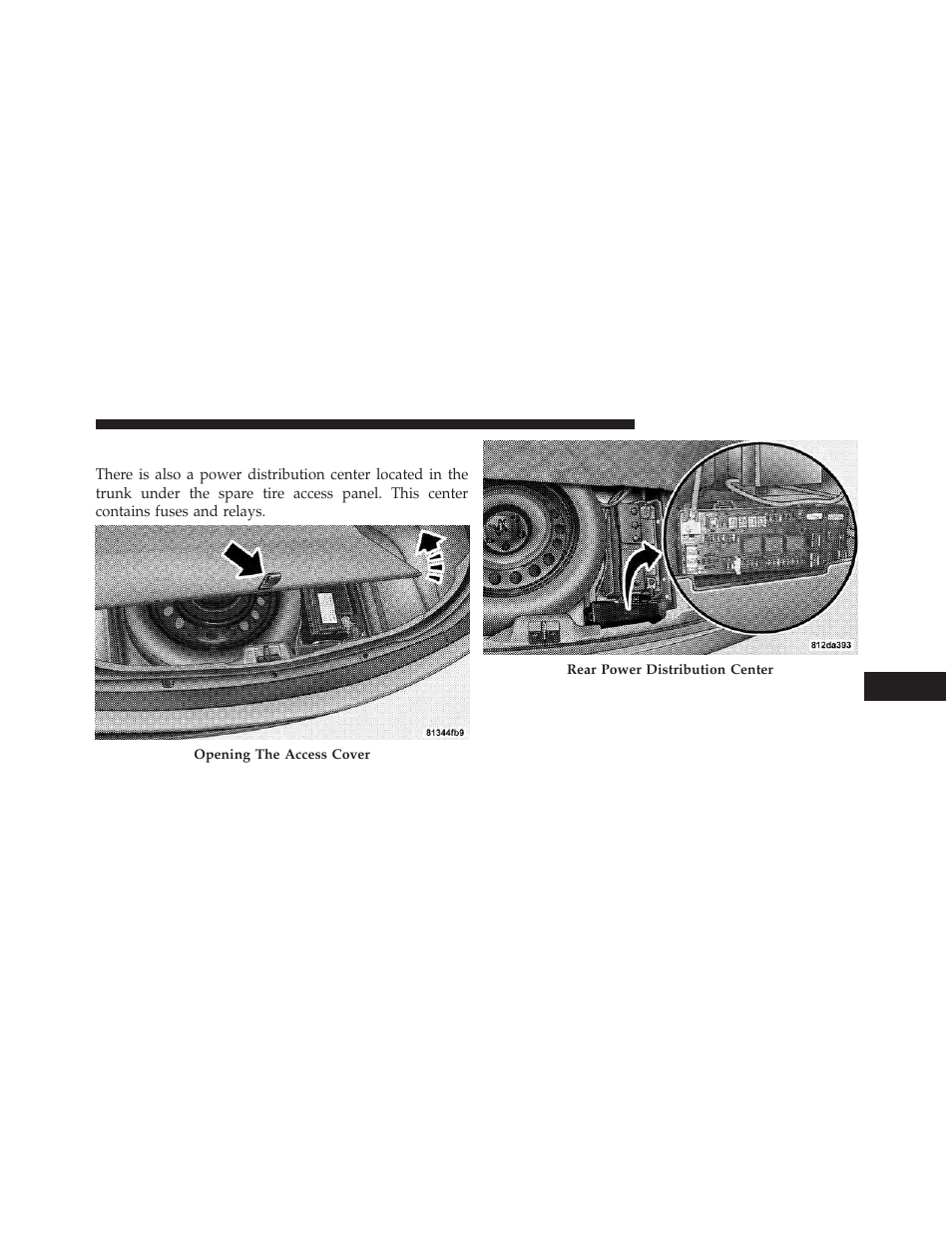 Rear power distribution center | Dodge 2013 Charger User Manual | Page 567 / 622