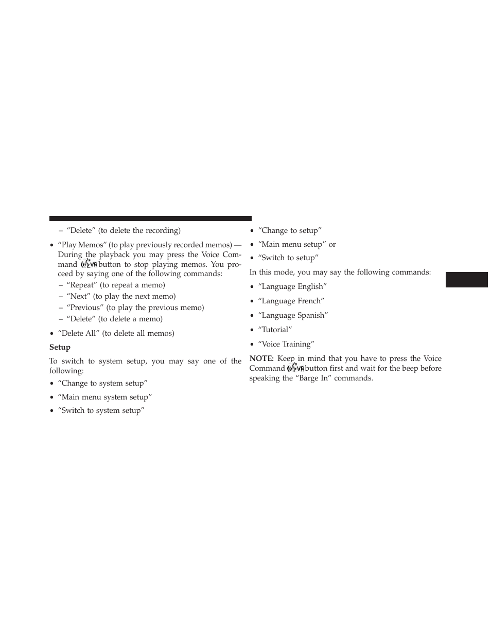Setup | Dodge 2013 Challenger SRT8 User Manual | Page 147 / 512