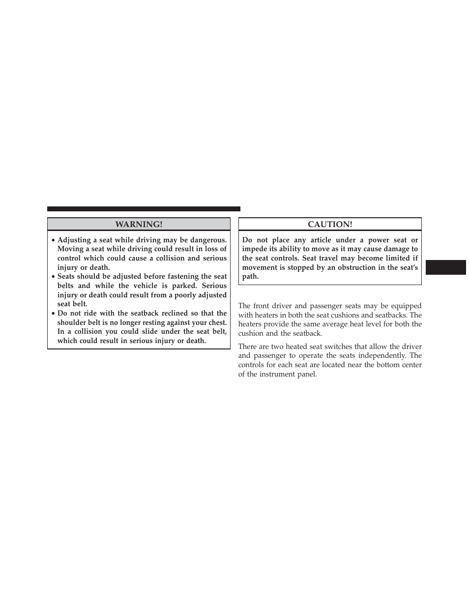 Heated seats — if equipped | Dodge 2013 Challenger SRT8 User Manual | Page 151 / 512