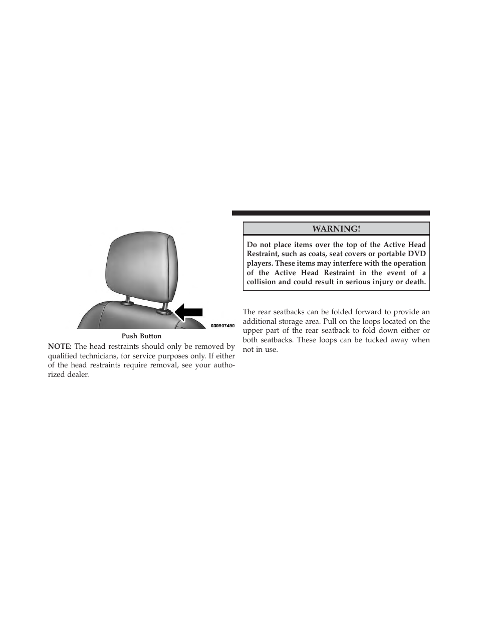 Folding rear seat | Dodge 2013 Challenger SRT8 User Manual | Page 156 / 512