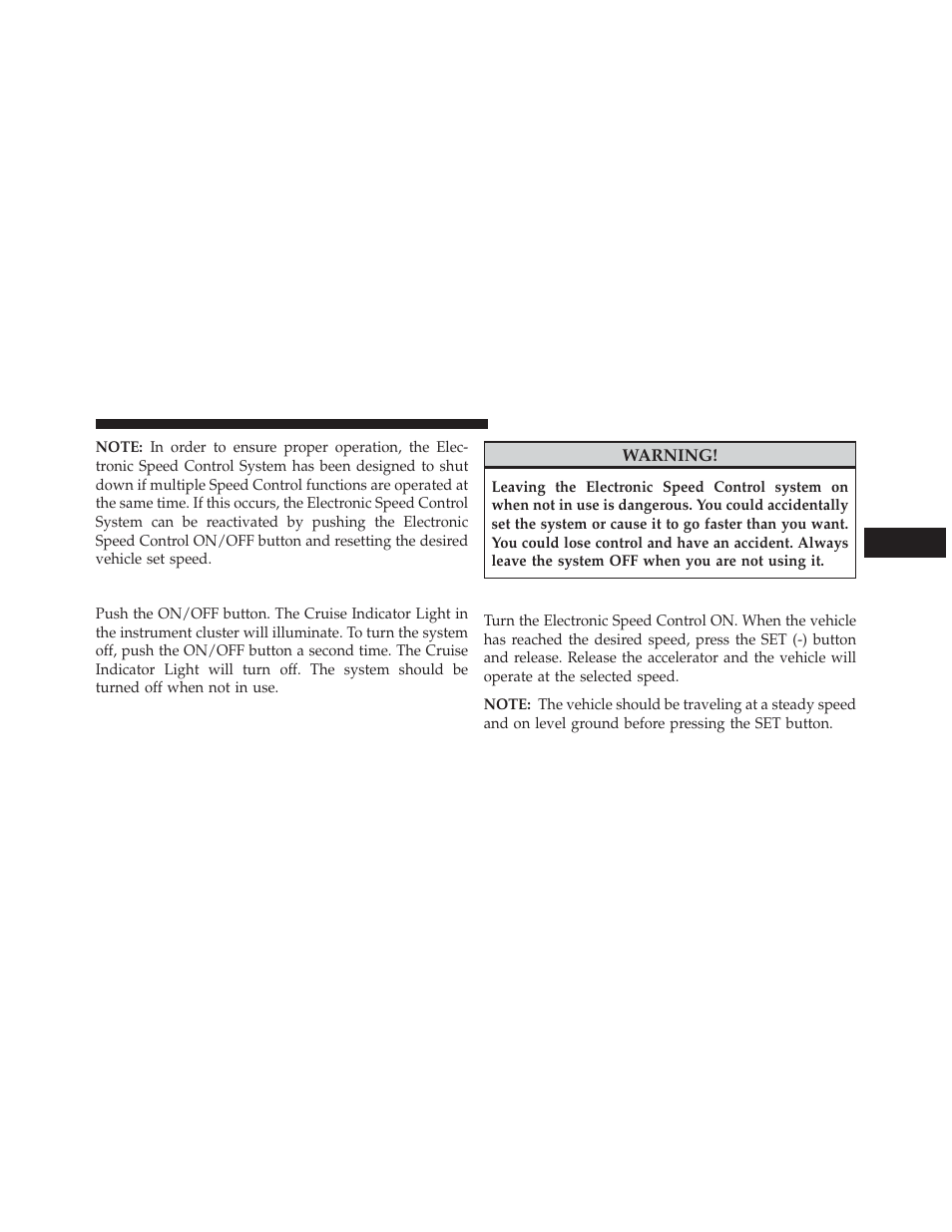 To activate, To set a desired speed | Dodge 2013 Challenger SRT8 User Manual | Page 173 / 512