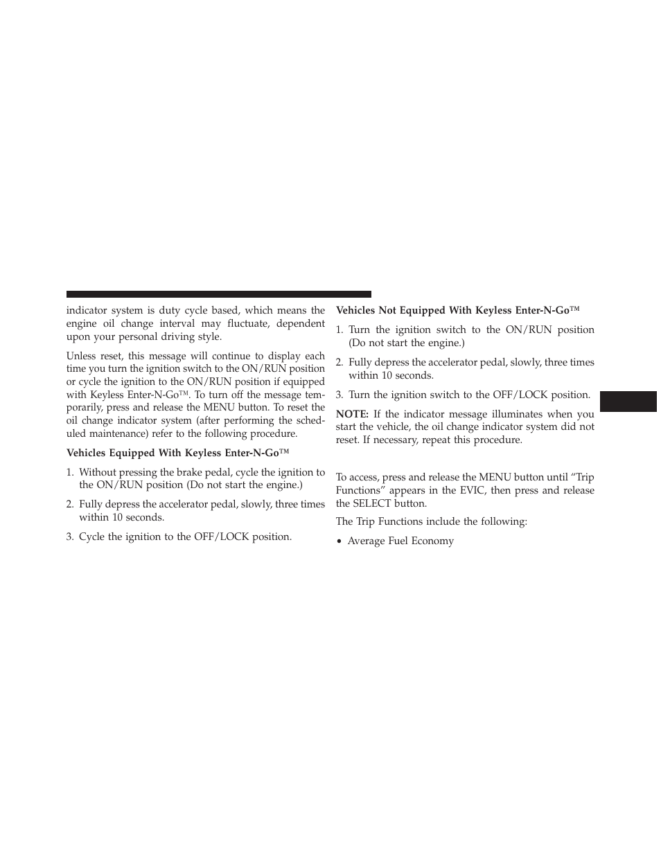 Trip functions | Dodge 2013 Challenger SRT8 User Manual | Page 225 / 512