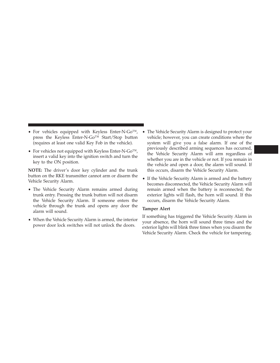 Tamper alert | Dodge 2013 Challenger SRT8 User Manual | Page 23 / 512