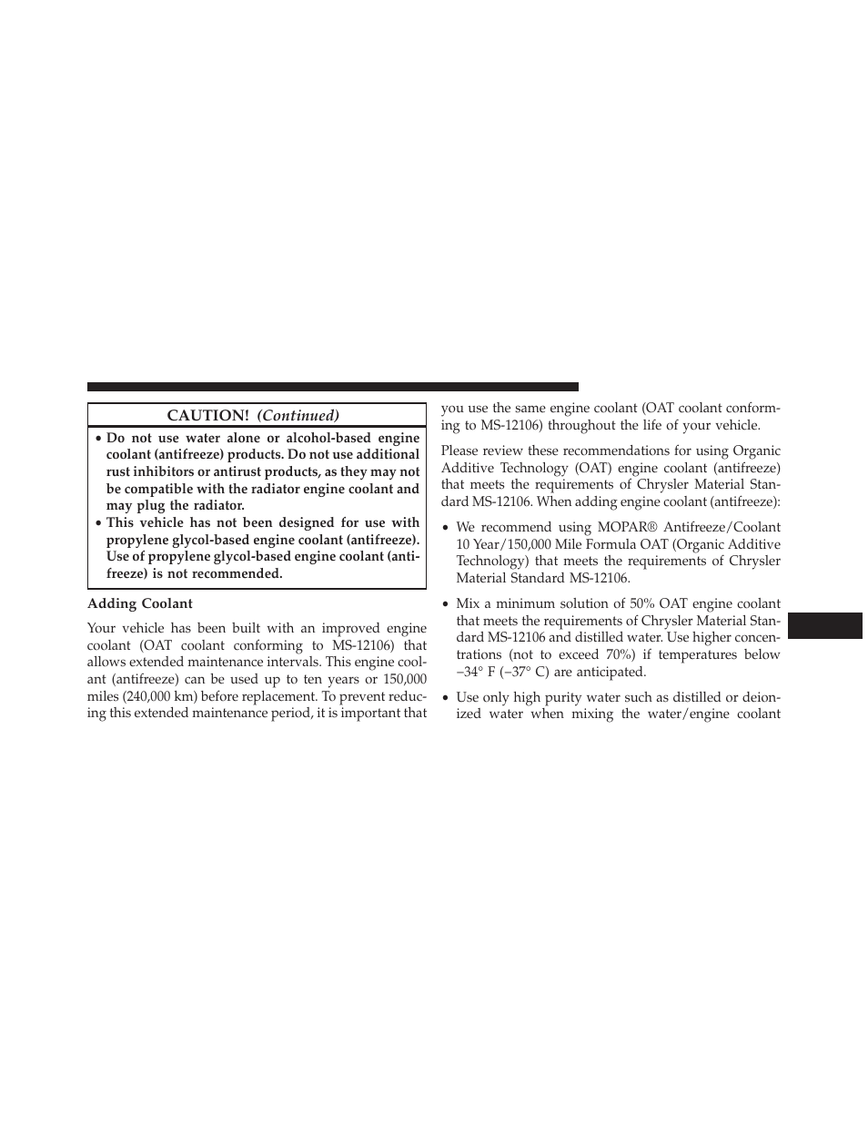 Adding coolant | Dodge 2013 Challenger SRT8 User Manual | Page 425 / 512