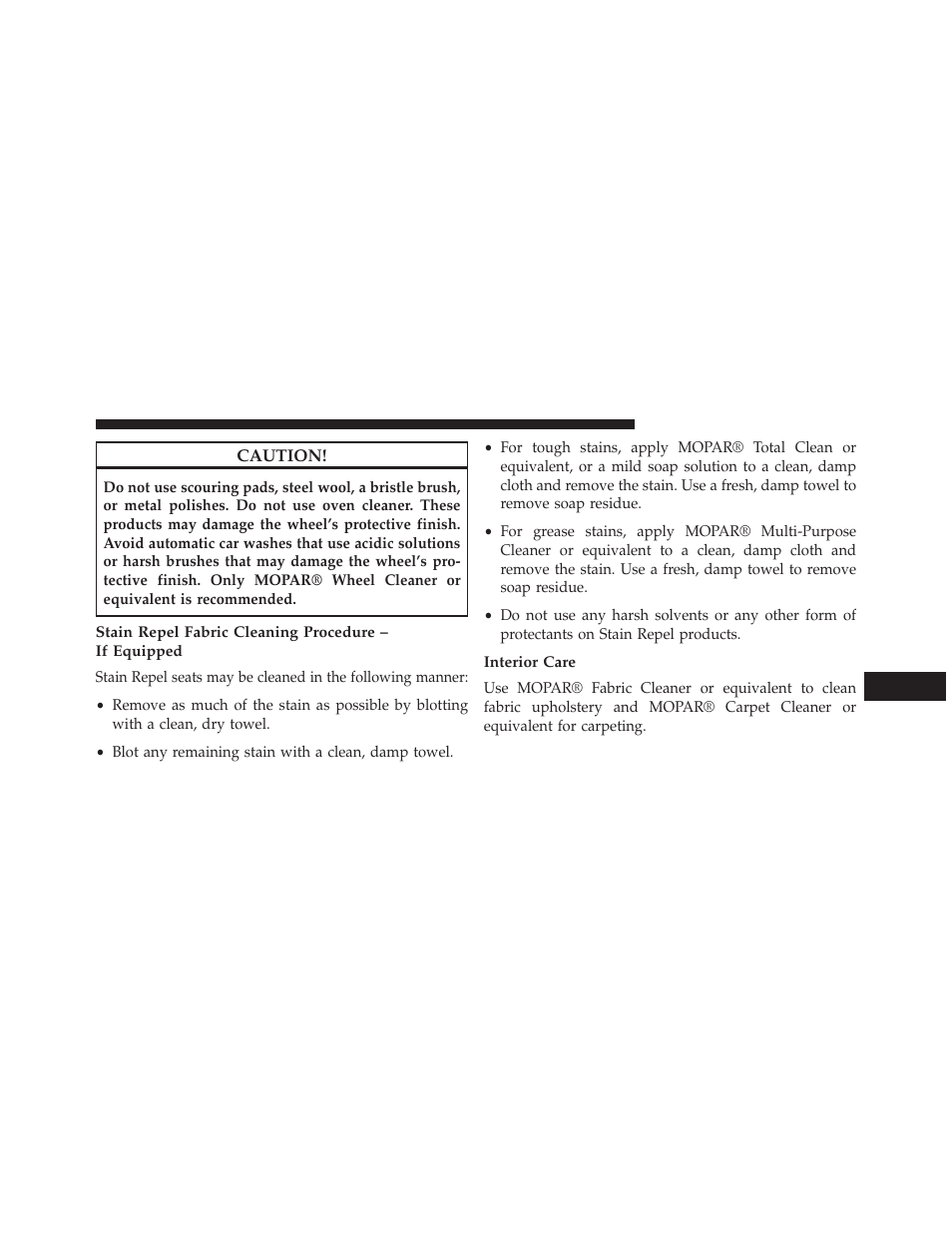 Interior care | Dodge 2013 Challenger SRT8 User Manual | Page 437 / 512