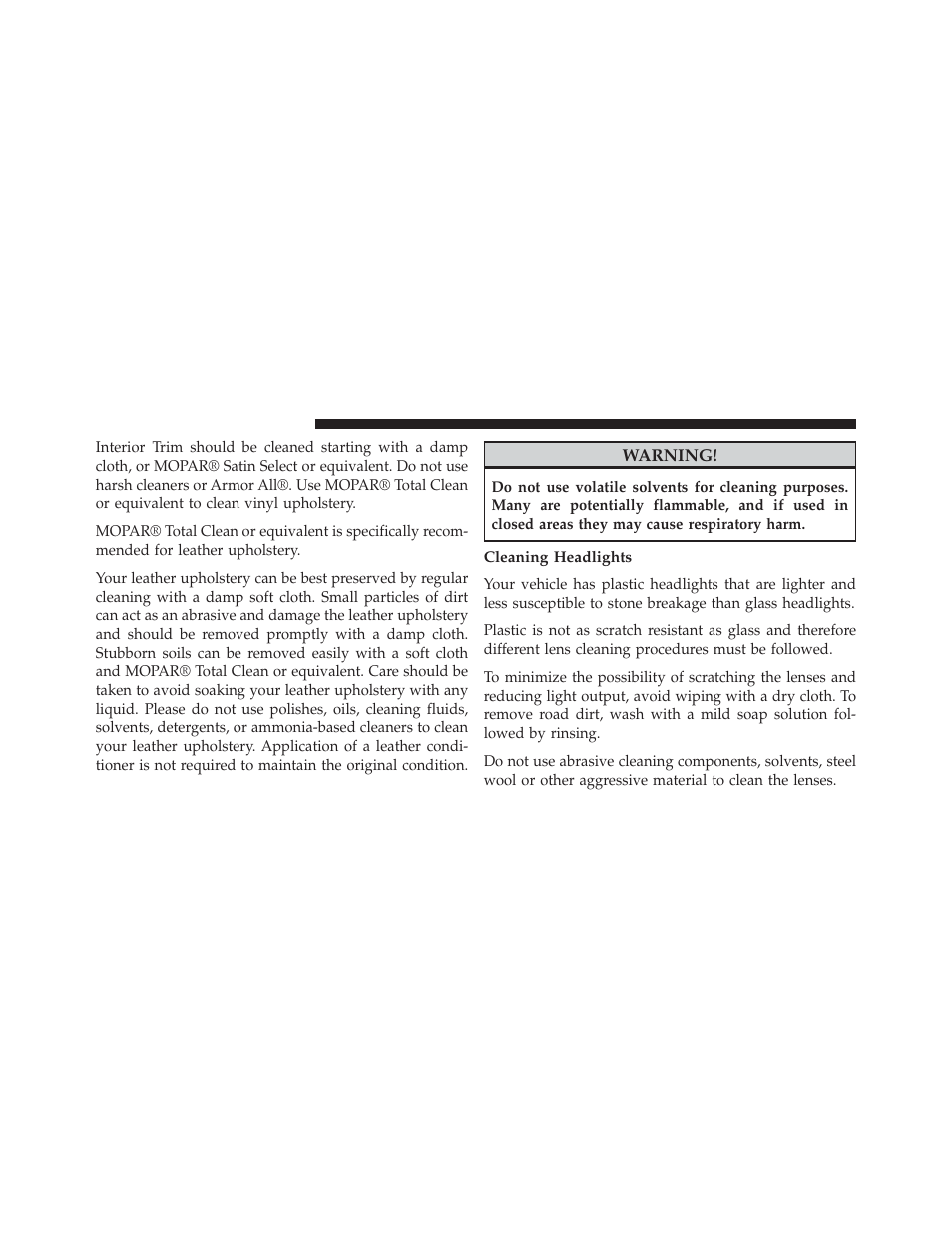 Cleaning headlights | Dodge 2013 Challenger SRT8 User Manual | Page 438 / 512