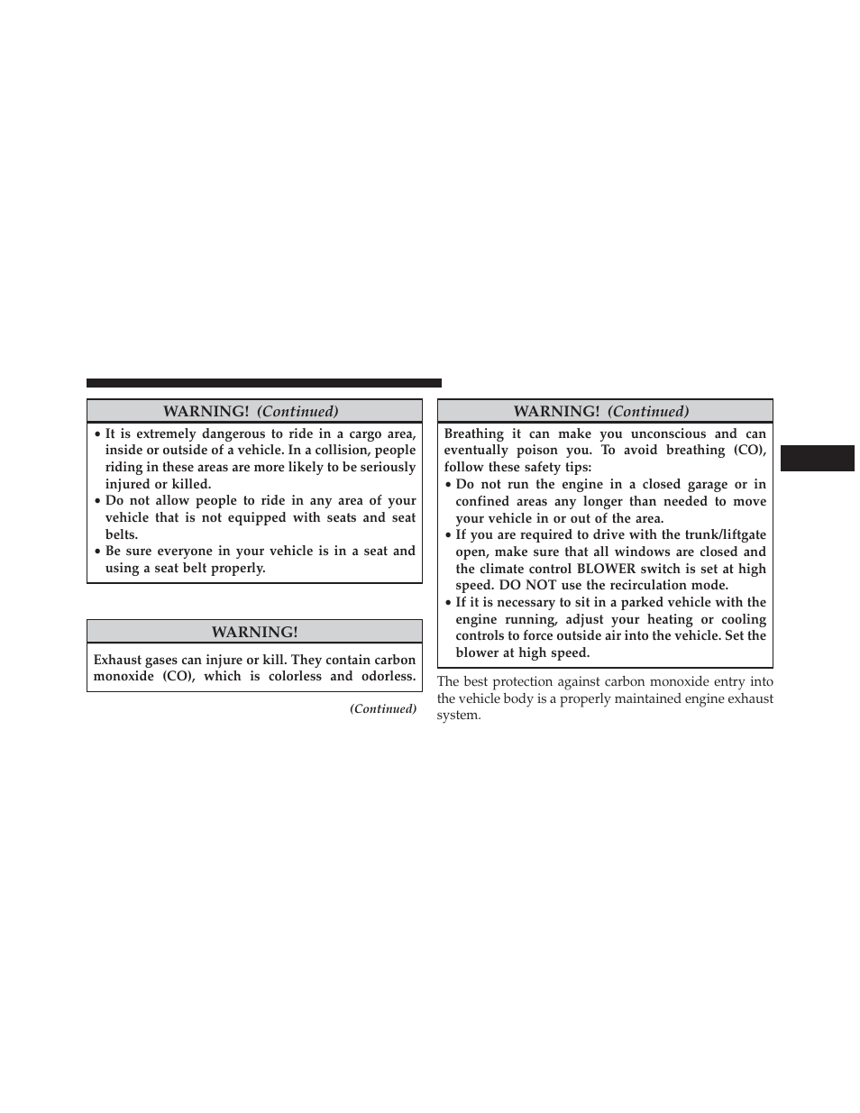 Exhaust gas | Dodge 2013 Challenger SRT8 User Manual | Page 99 / 512