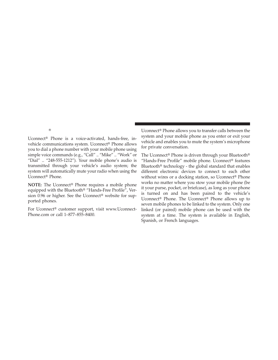 Uconnect? phone — if equipped, Uconnect௡ phone — if equipped | Dodge 2013 Challenger User Manual | Page 124 / 537