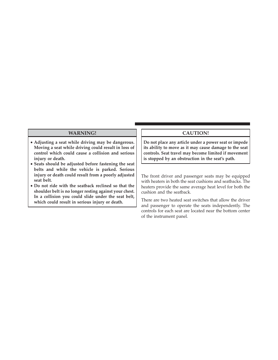 Heated seats — if equipped | Dodge 2013 Challenger User Manual | Page 164 / 537