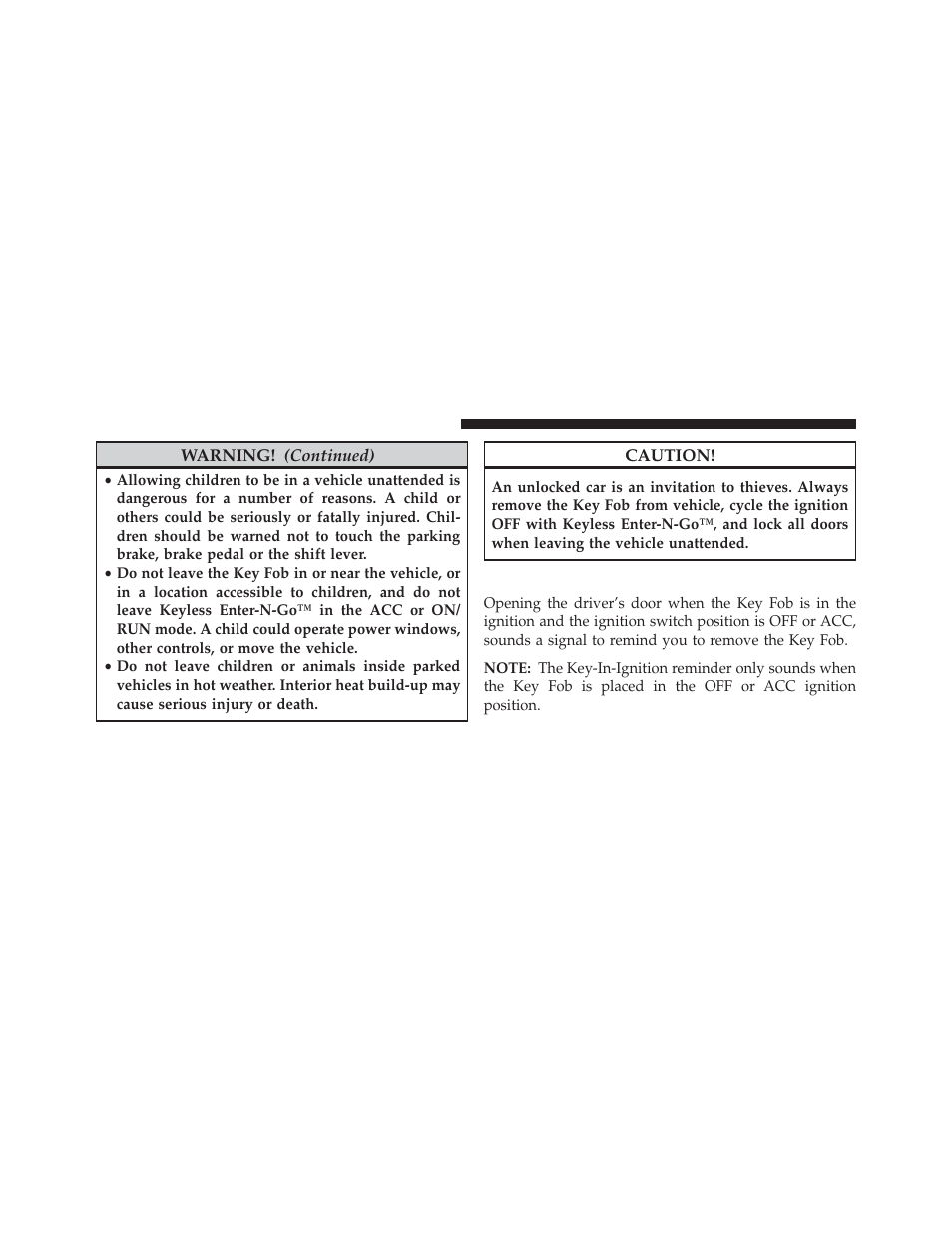 Key-in-ignition reminder | Dodge 2013 Challenger User Manual | Page 18 / 537