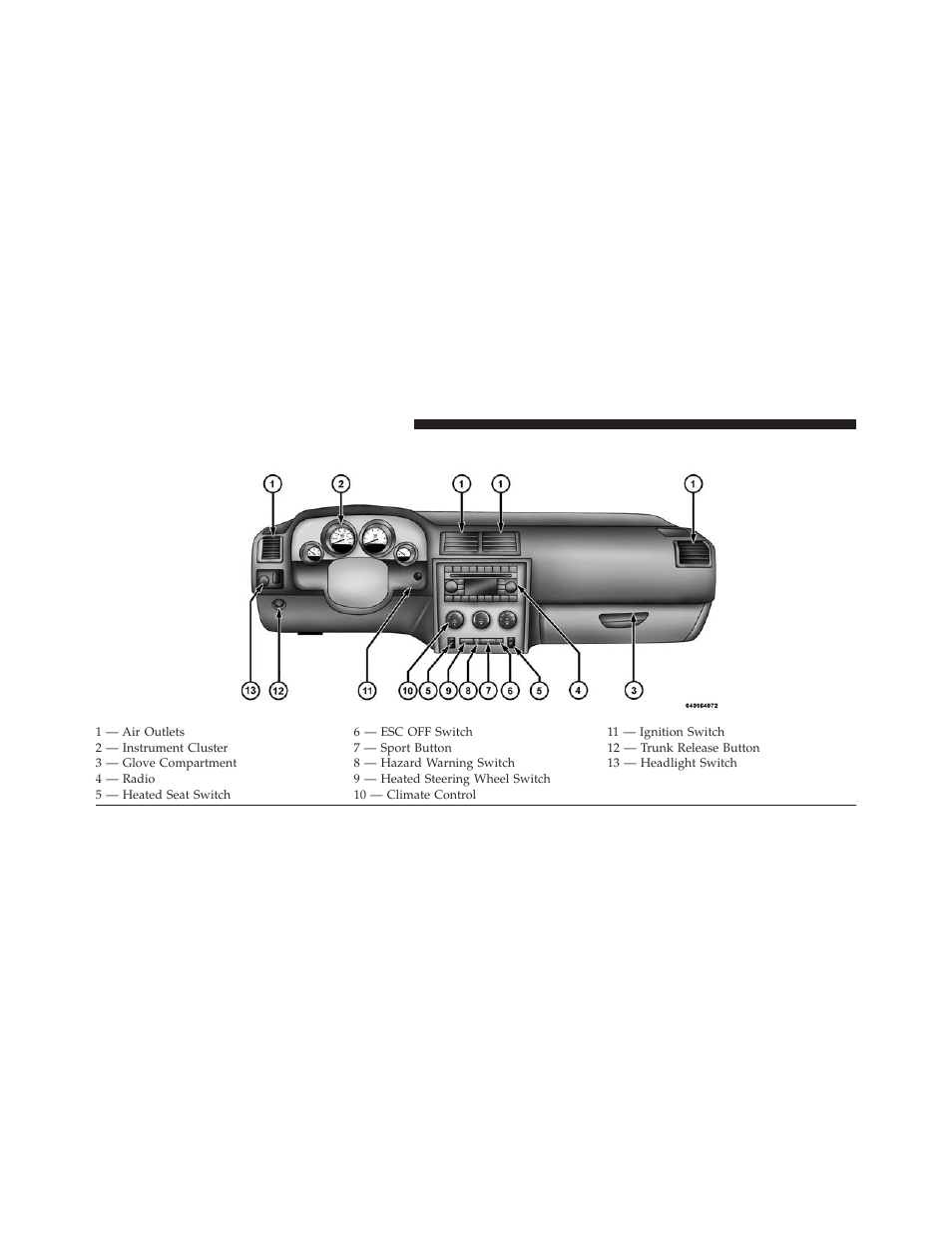 Instrument panel features | Dodge 2013 Challenger User Manual | Page 220 / 537