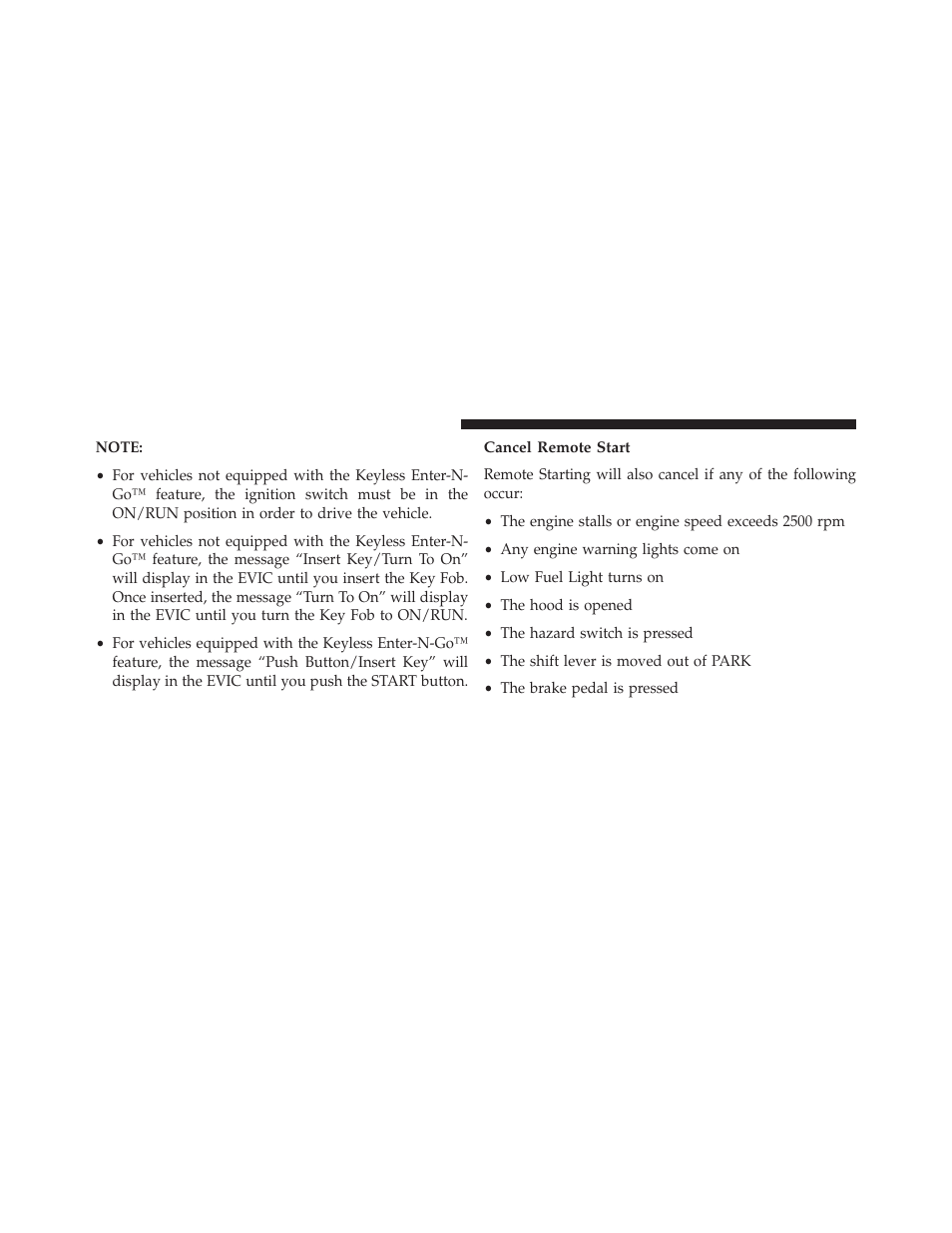 Cancel remote start | Dodge 2013 Challenger User Manual | Page 34 / 537