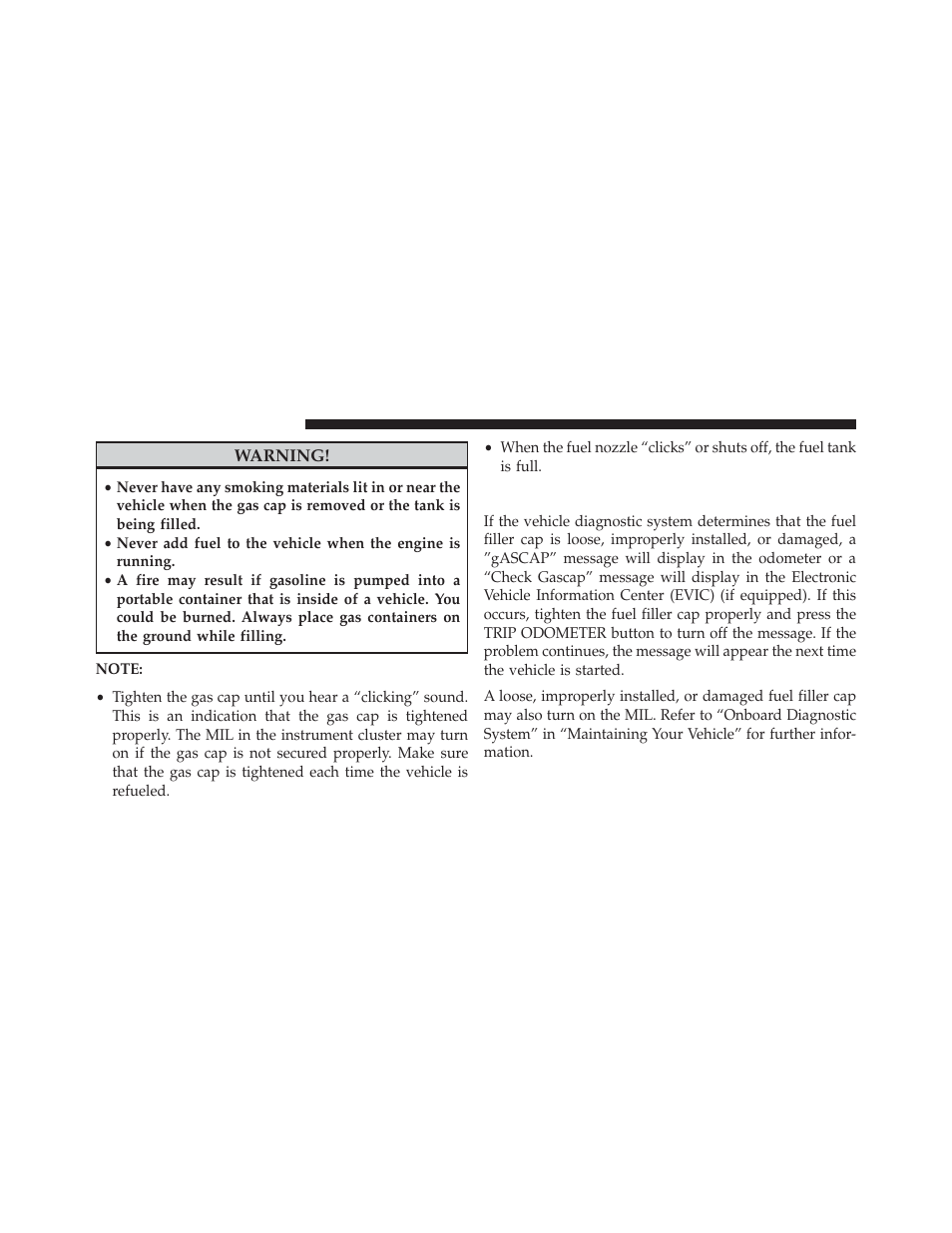 Loose fuel filler cap message | Dodge 2013 Challenger User Manual | Page 386 / 537