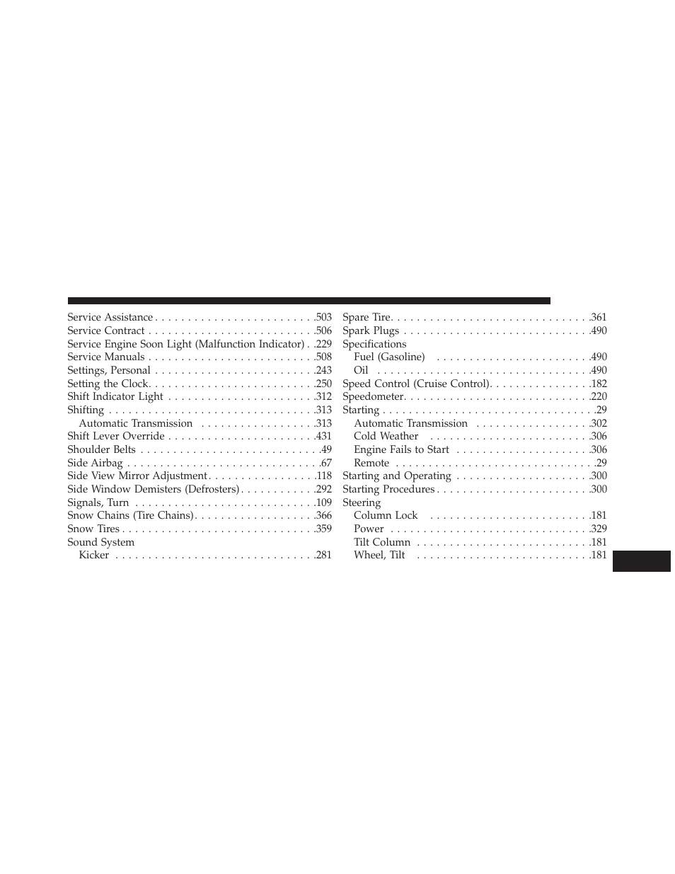 Dodge 2013 Challenger User Manual | Page 531 / 537