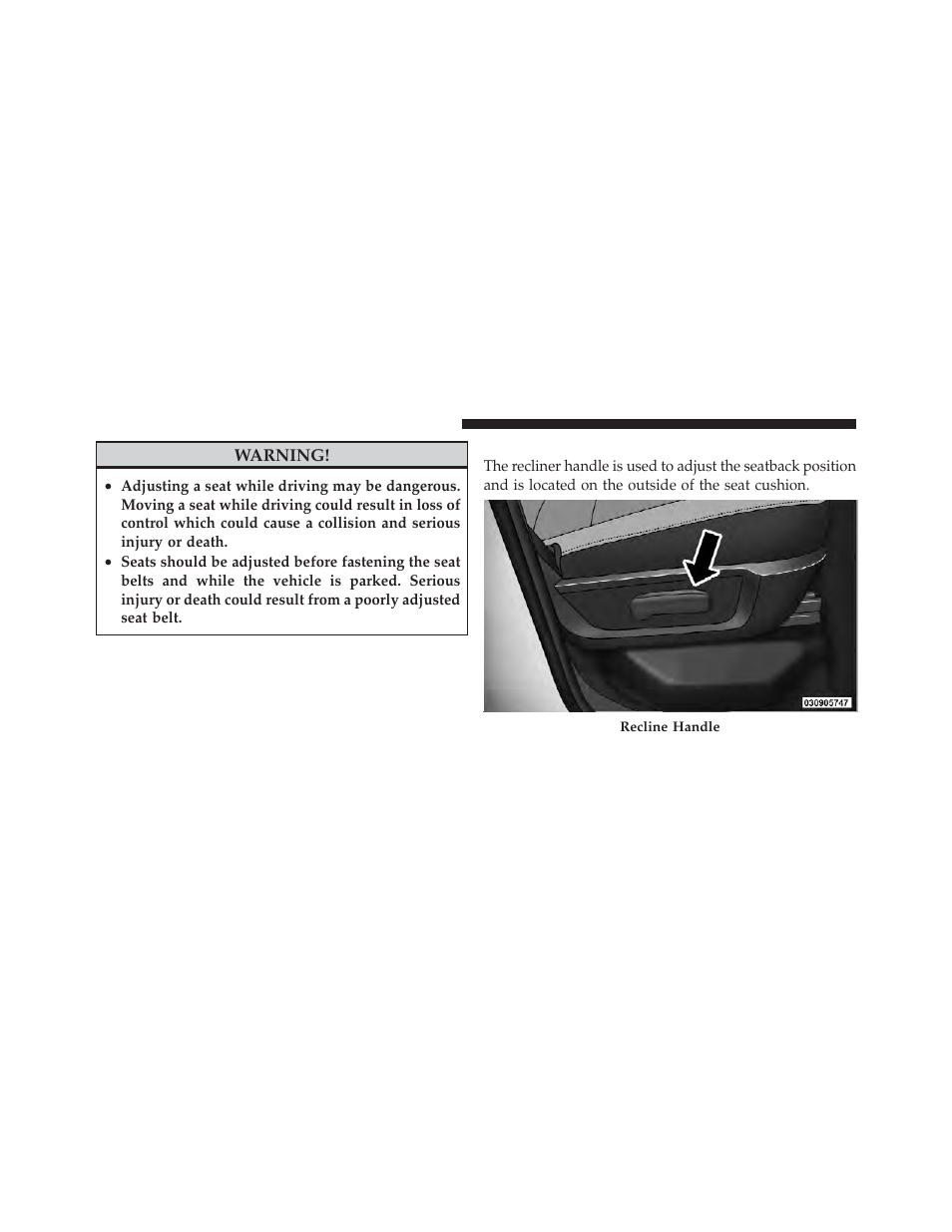 Manual reclining seats — if equipped | Dodge 2012 Ram User Manual | Page 150 / 730