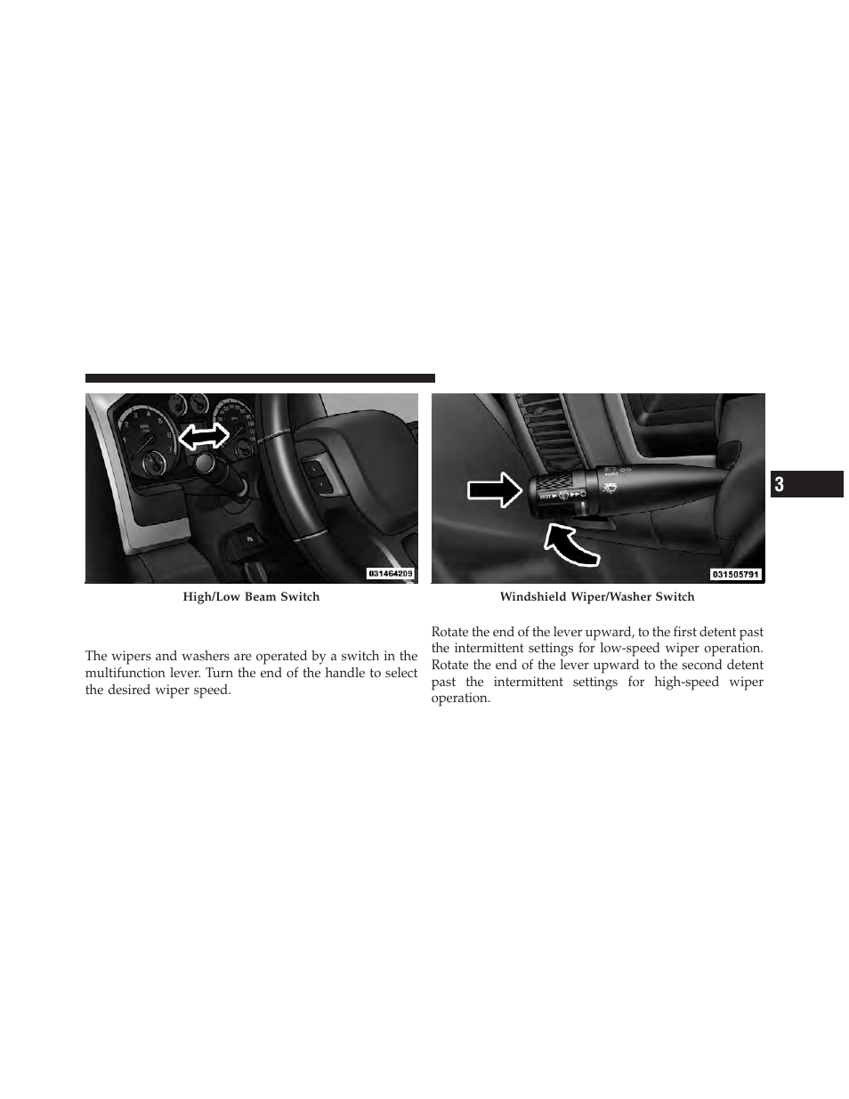 Windshield wipers and washers, Windshield wipers, Windshield wiper operation | Dodge 2012 Ram User Manual | Page 171 / 730