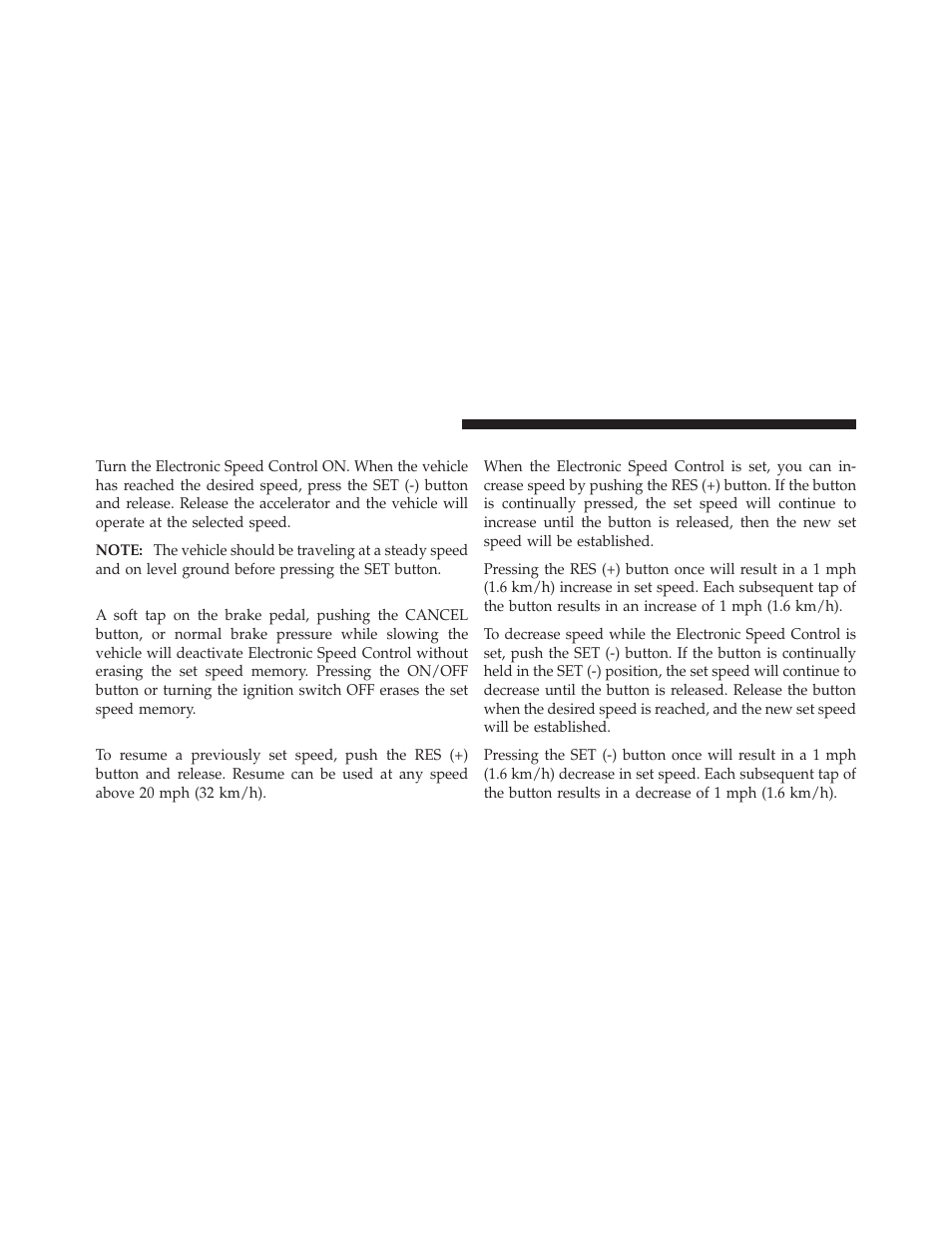 To set a desired speed, To deactivate, To resume speed | To vary the speed setting | Dodge 2012 Ram User Manual | Page 178 / 730