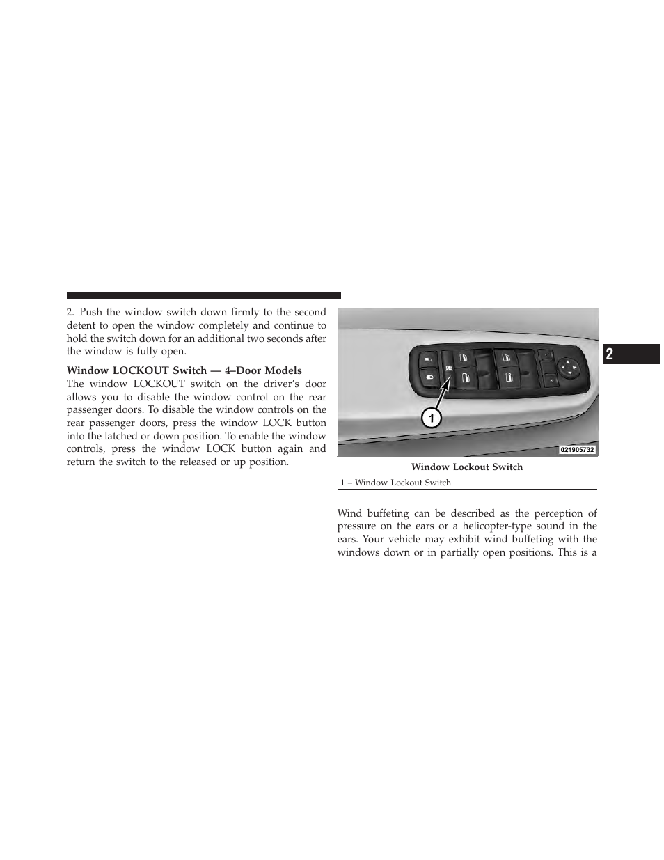 Wind buffeting | Dodge 2012 Ram User Manual | Page 39 / 730