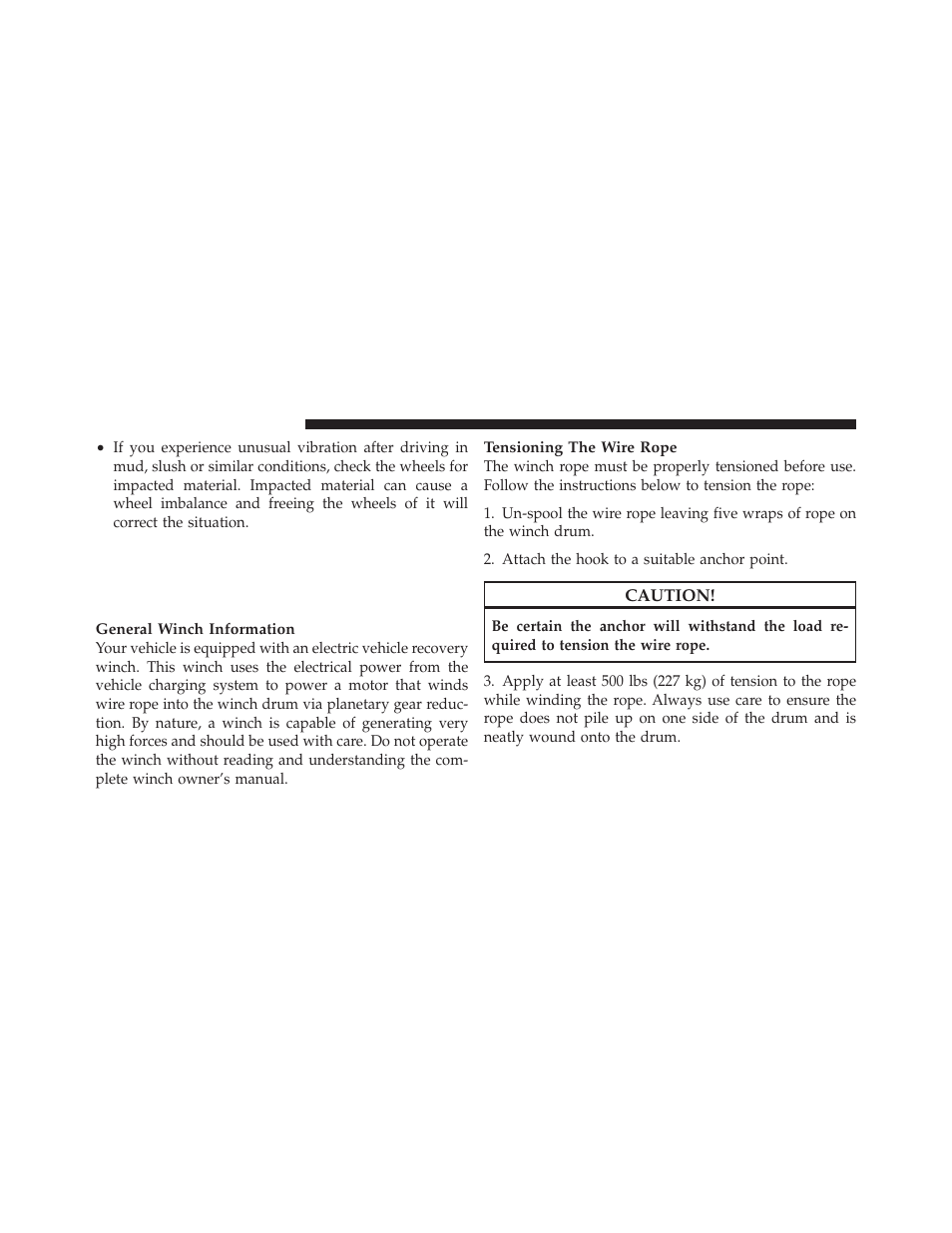 Winch usage (power wagon only) — if equipped, Things to know before using your winch, Winch usage (power wagon only) — if | Equipped | Dodge 2012 Ram User Manual | Page 458 / 730