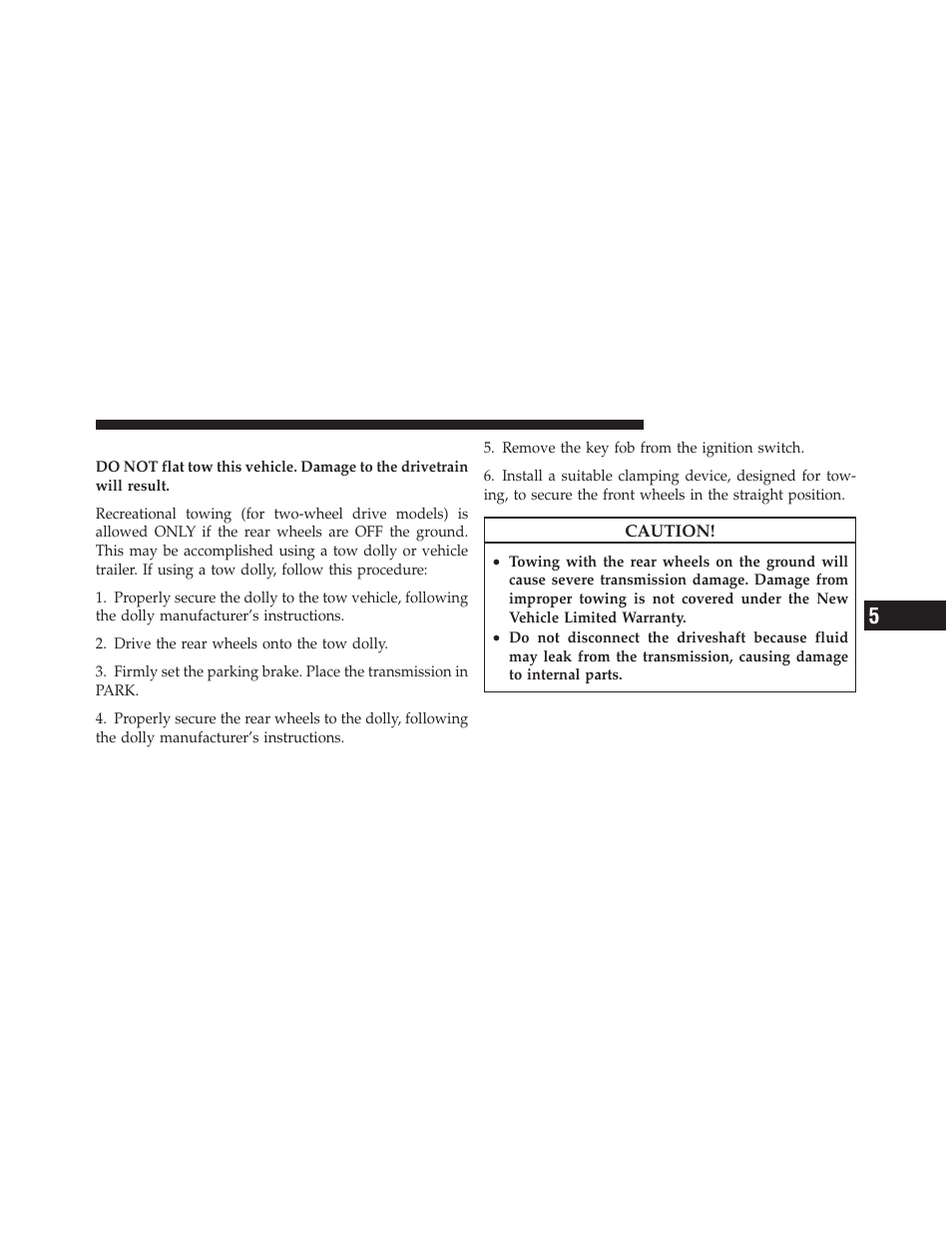 Recreational towing – two-wheel drive models, Recreational towing – two-wheel drive, Models | Dodge 2012 Ram User Manual | Page 573 / 730