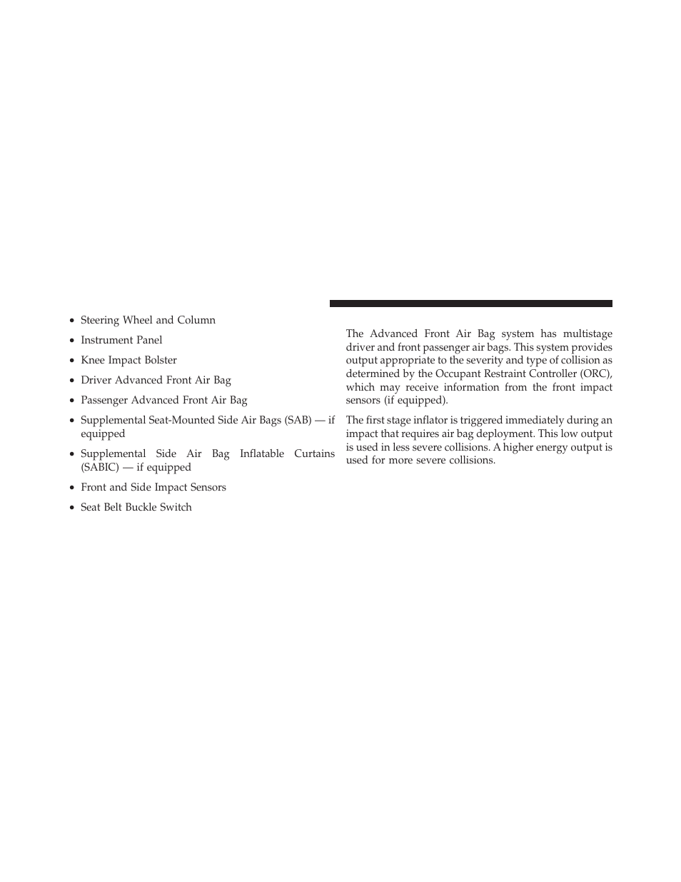 Advanced front air bag features | Dodge 2012 Ram User Manual | Page 60 / 730