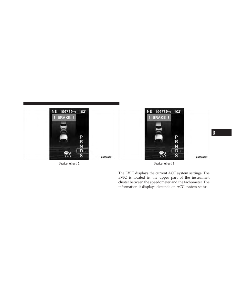 Adaptive cruise control (acc) menu | Dodge 2012 Charger SRT8 User Manual | Page 235 / 573