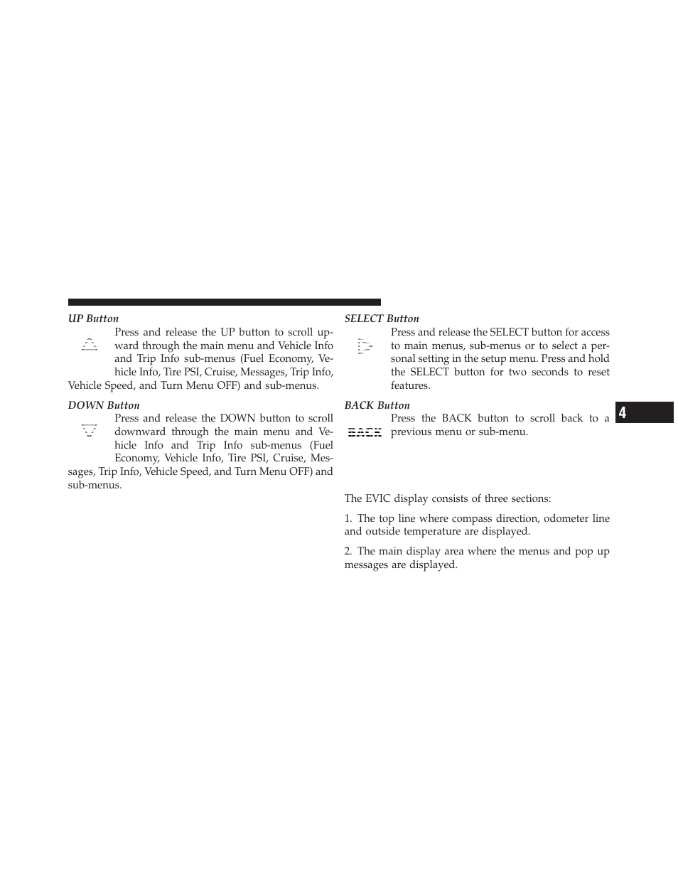 Electronic vehicle information center (evic), Displays | Dodge 2012 Charger SRT8 User Manual | Page 301 / 573