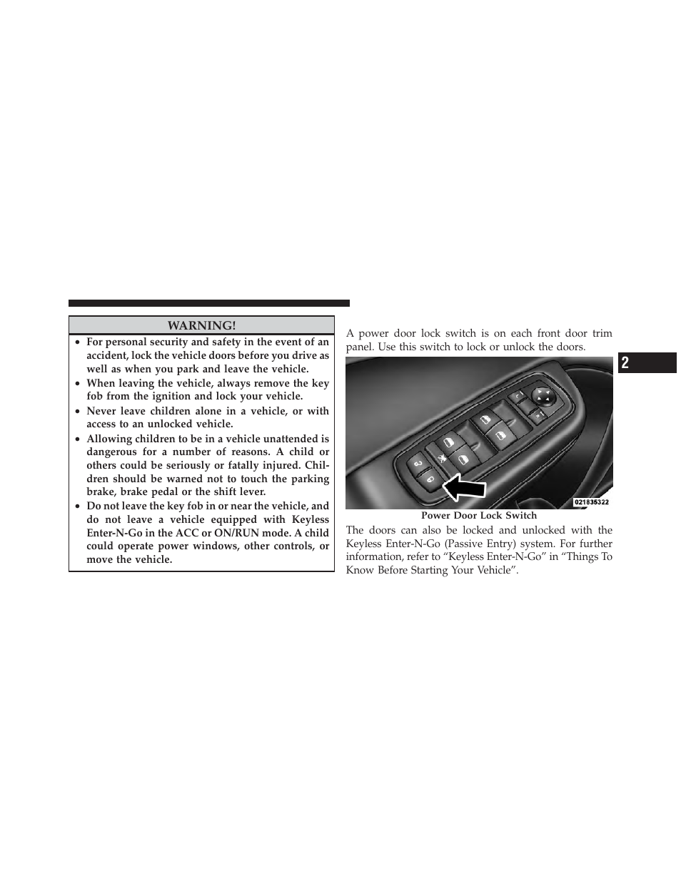 Power door locks | Dodge 2012 Charger SRT8 User Manual | Page 31 / 573