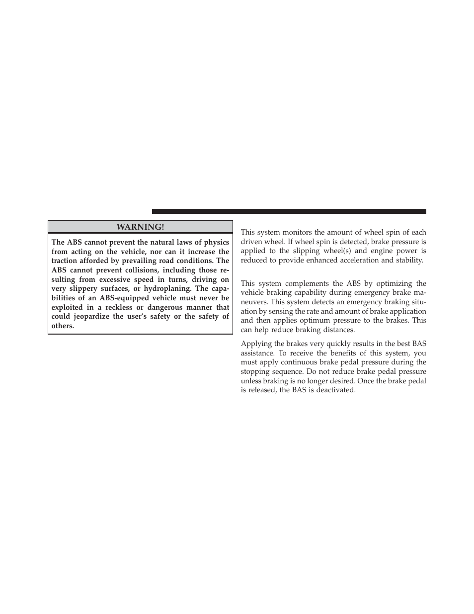 Traction control system (tcs), Brake assist system (bas) | Dodge 2012 Charger SRT8 User Manual | Page 396 / 573