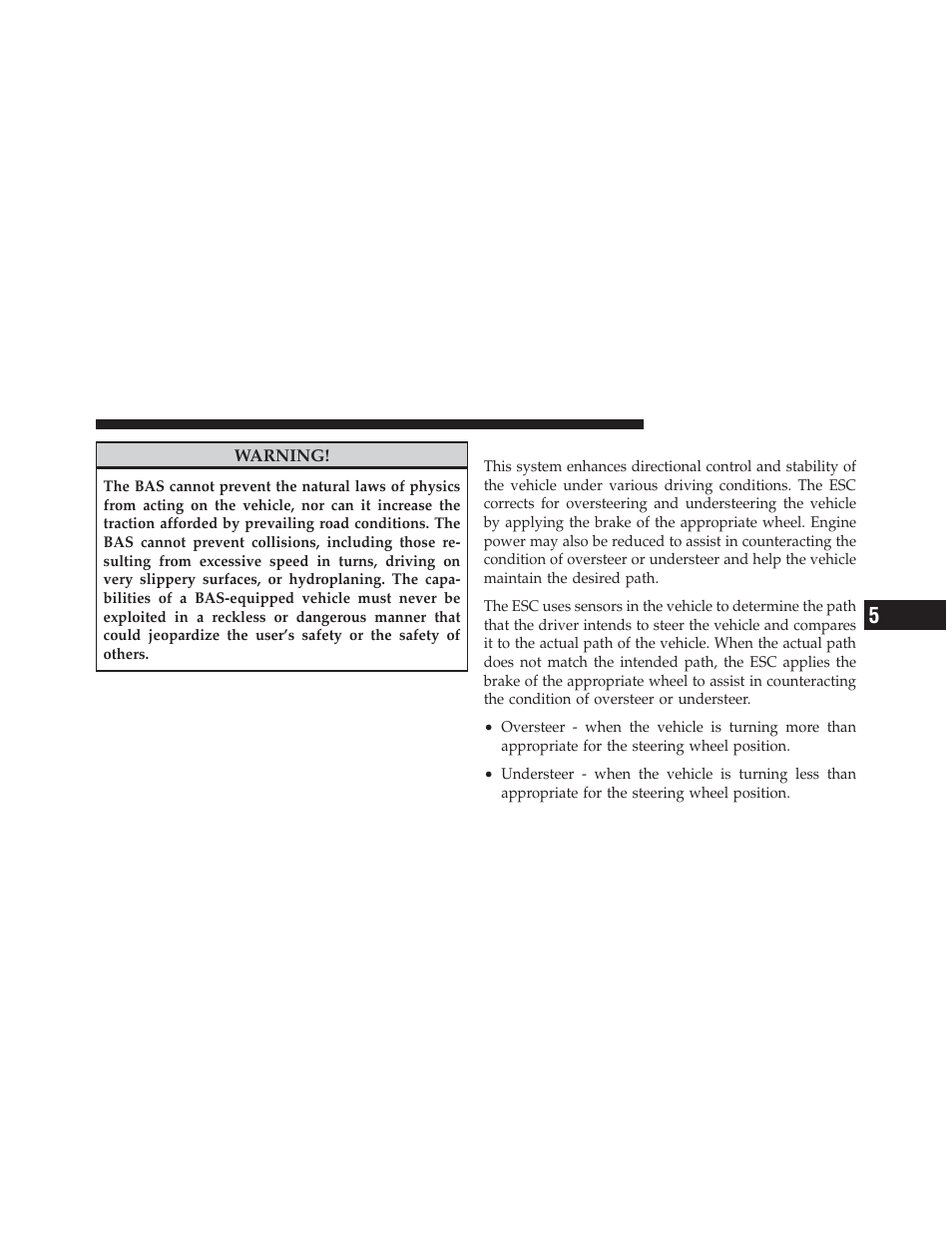 Electronic stability control (esc) | Dodge 2012 Charger SRT8 User Manual | Page 397 / 573