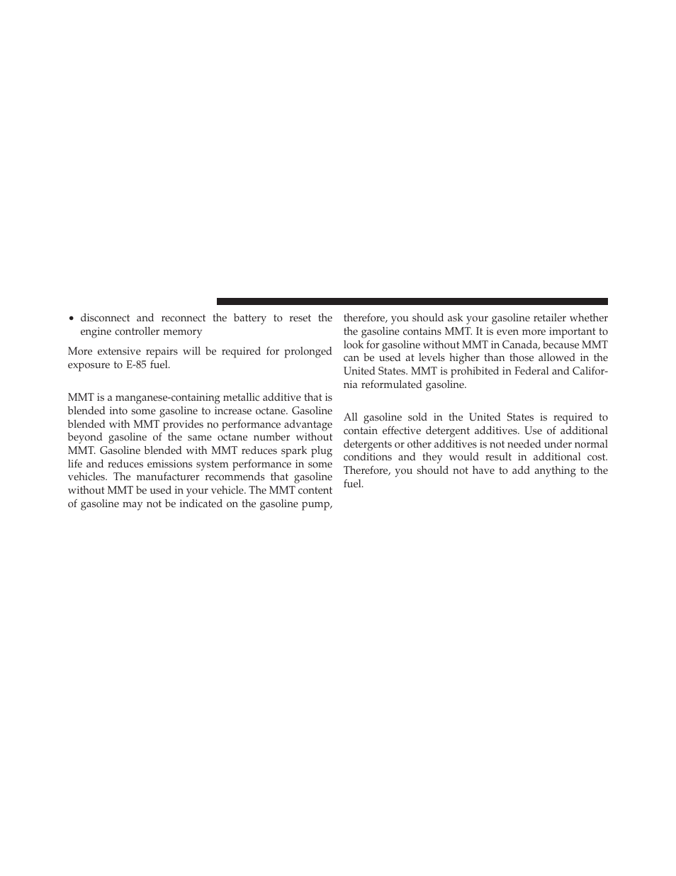 Mmt in gasoline, Materials added to fuel | Dodge 2012 Charger SRT8 User Manual | Page 436 / 573