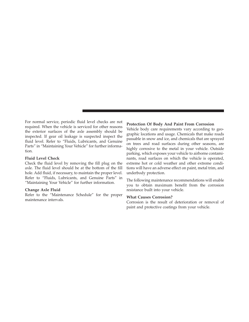 Rear axle, Appearance care and protection from corrosion, Appearance care and protection from | Corrosion | Dodge 2012 Charger SRT8 User Manual | Page 500 / 573