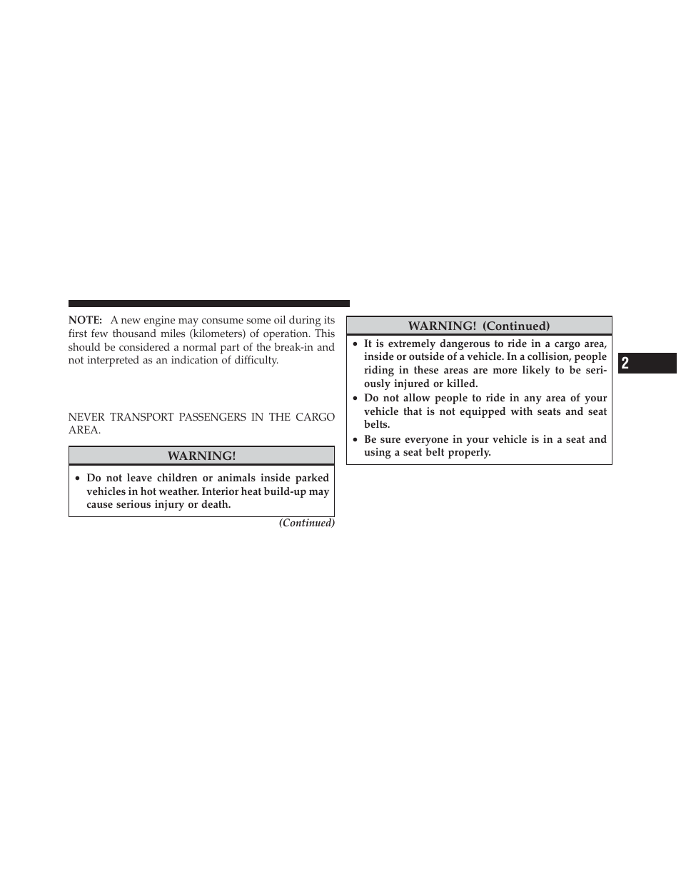 Safety tips, Transporting passengers | Dodge 2012 Charger SRT8 User Manual | Page 85 / 573