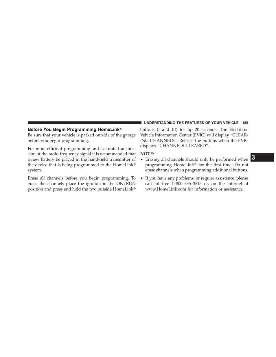 Before you begin programming homelinkĥ, Before you begin programming, Homelink | Dodge 2012 Challenger SRT8 User Manual | Page 157 / 471