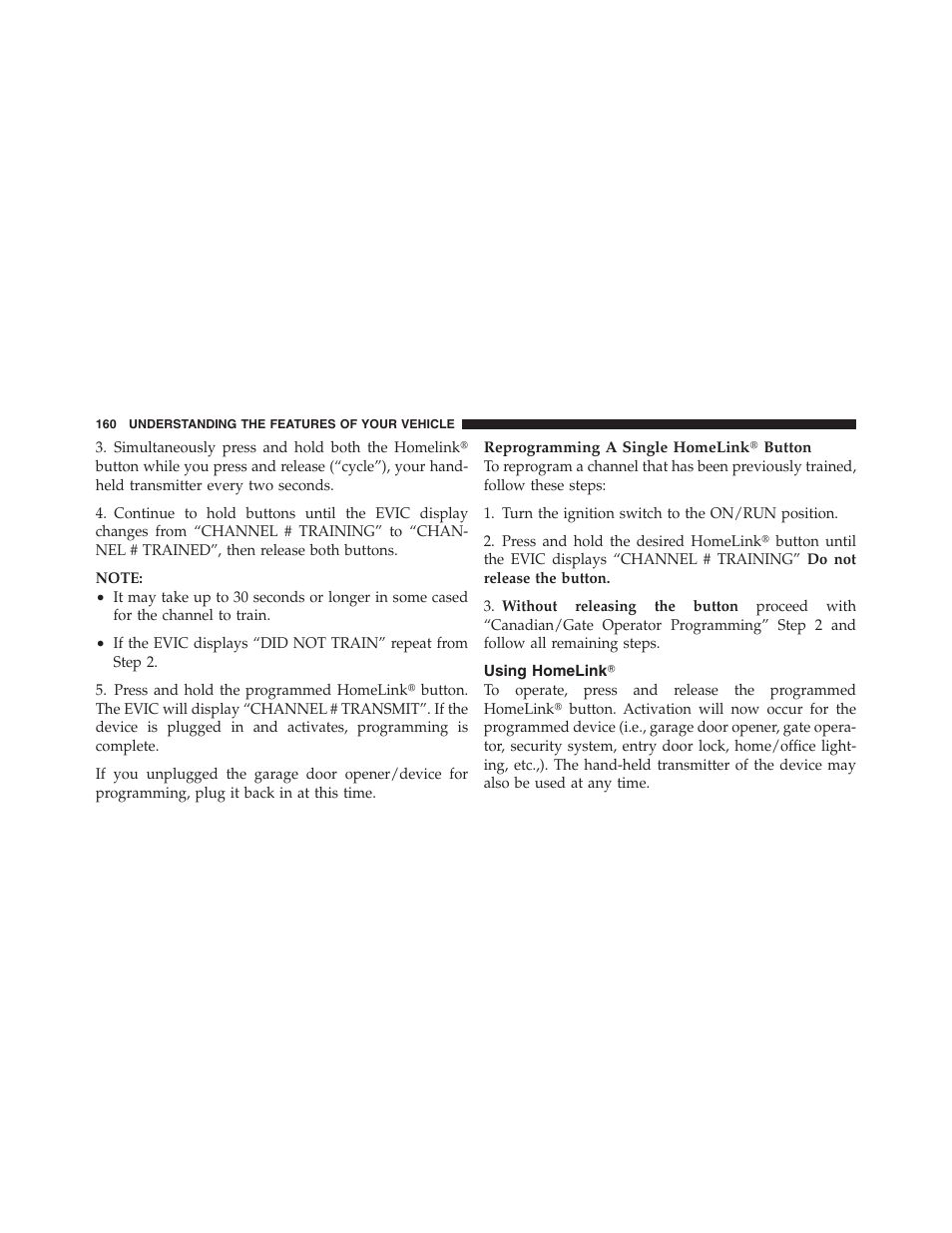 Using homelinkĥ, Using homelink | Dodge 2012 Challenger SRT8 User Manual | Page 162 / 471