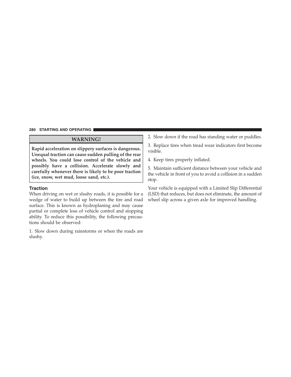 Traction | Dodge 2012 Challenger SRT8 User Manual | Page 282 / 471