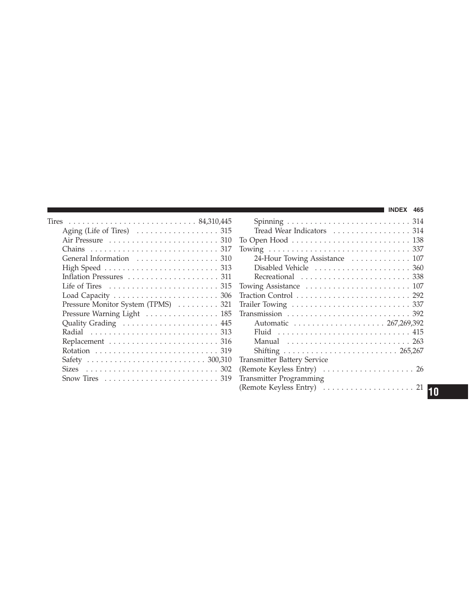 Dodge 2012 Challenger SRT8 User Manual | Page 467 / 471