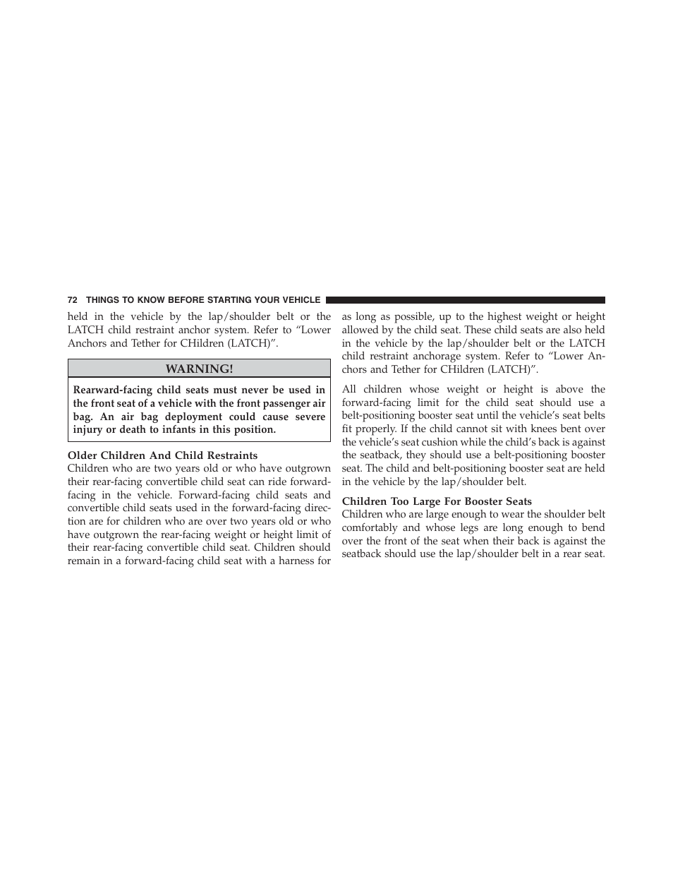 Dodge 2012 Challenger SRT8 User Manual | Page 74 / 471
