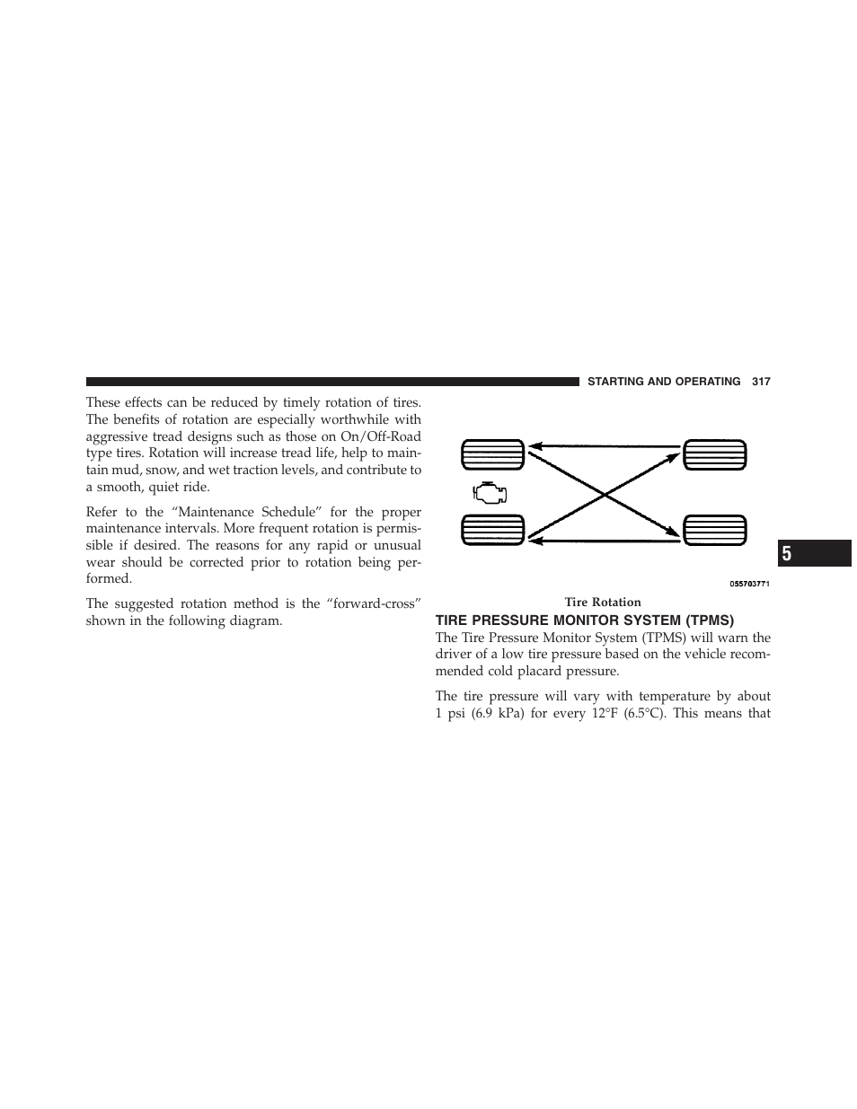 Tire pressure monitor system (tpms) | Dodge 2012 Challenger User Manual | Page 319 / 494