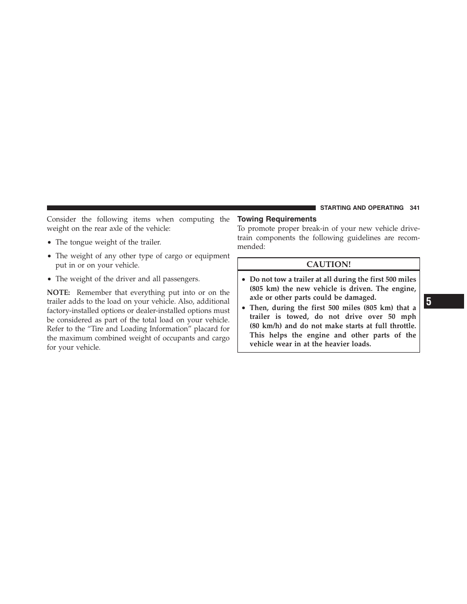 Towing requirements | Dodge 2012 Challenger User Manual | Page 343 / 494