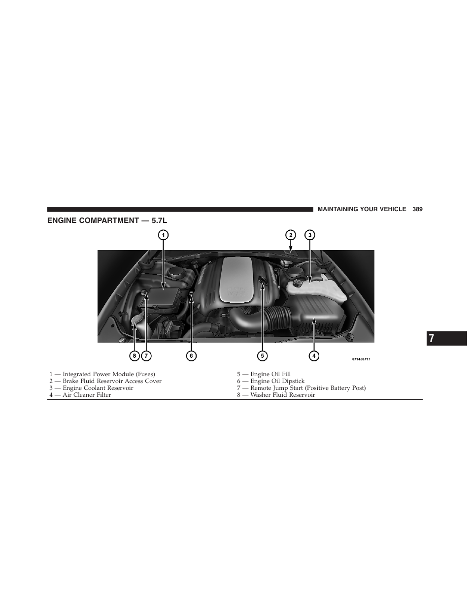 Engine compartment — 5.7l | Dodge 2012 Challenger User Manual | Page 391 / 494