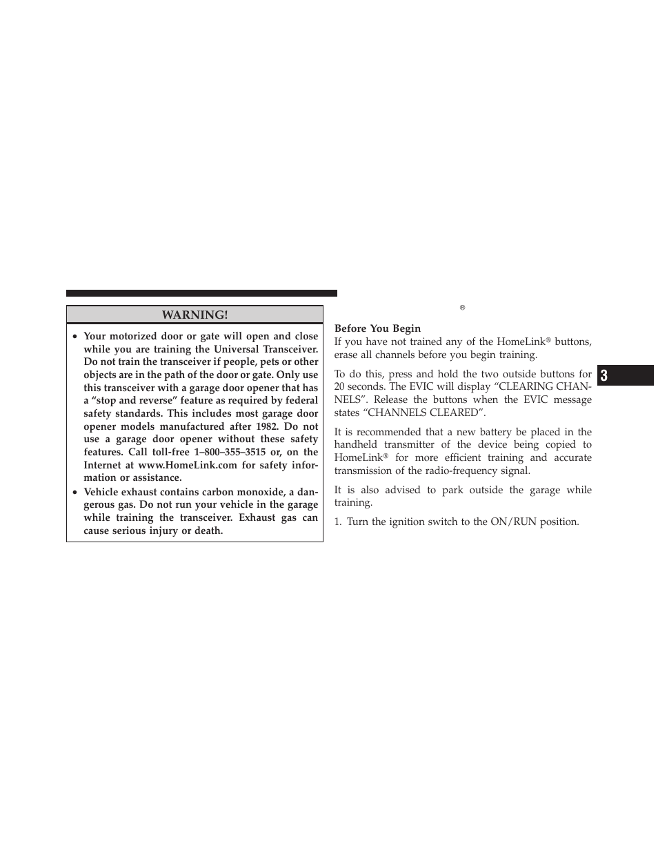 Programming homelinkĥ, Programming homelink | Dodge 2011 Ram User Manual | Page 155 / 636