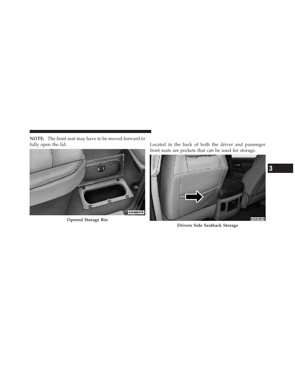 Seatback storage | Dodge 2011 Ram User Manual | Page 179 / 636