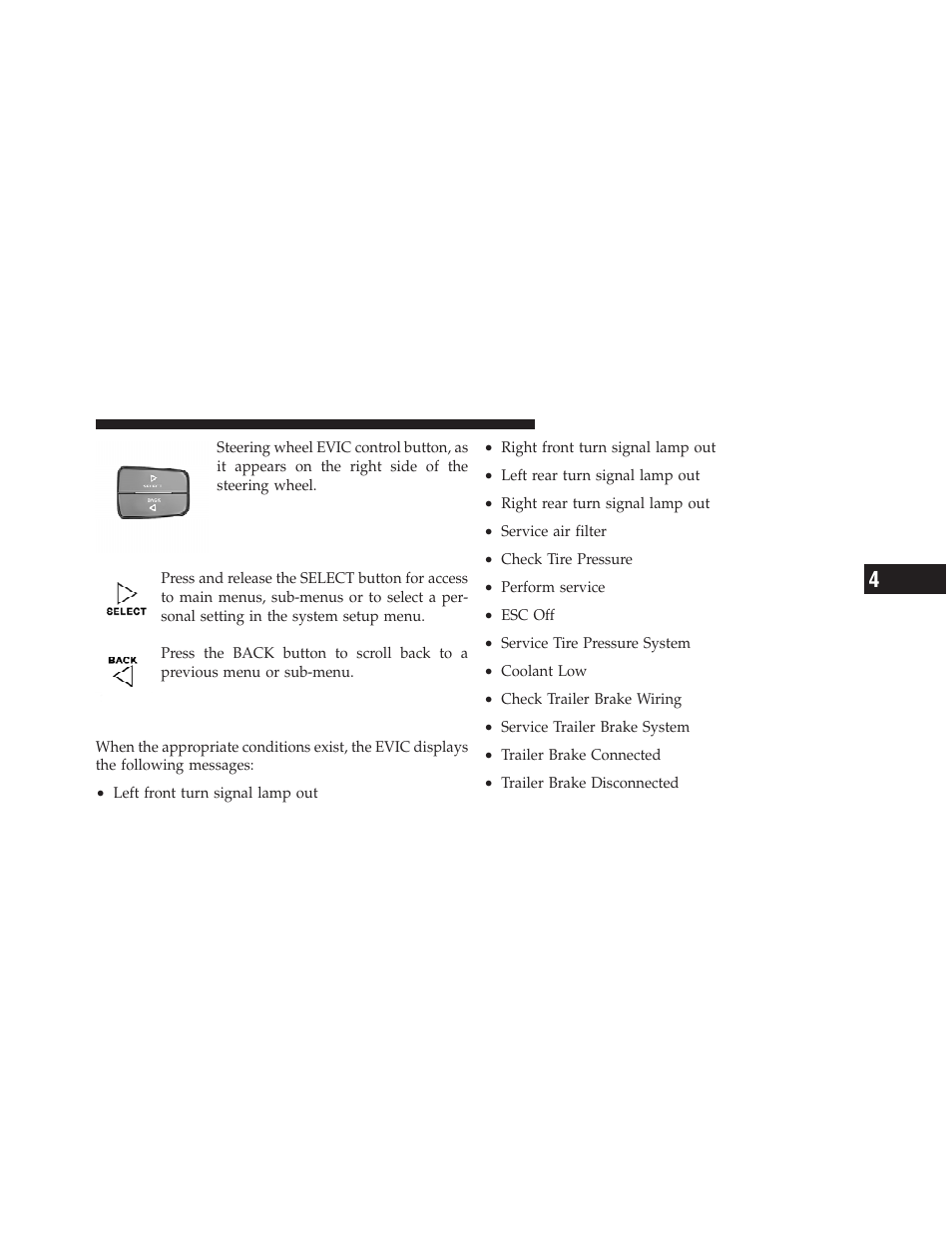 Evic displays | Dodge 2011 Ram User Manual | Page 231 / 636