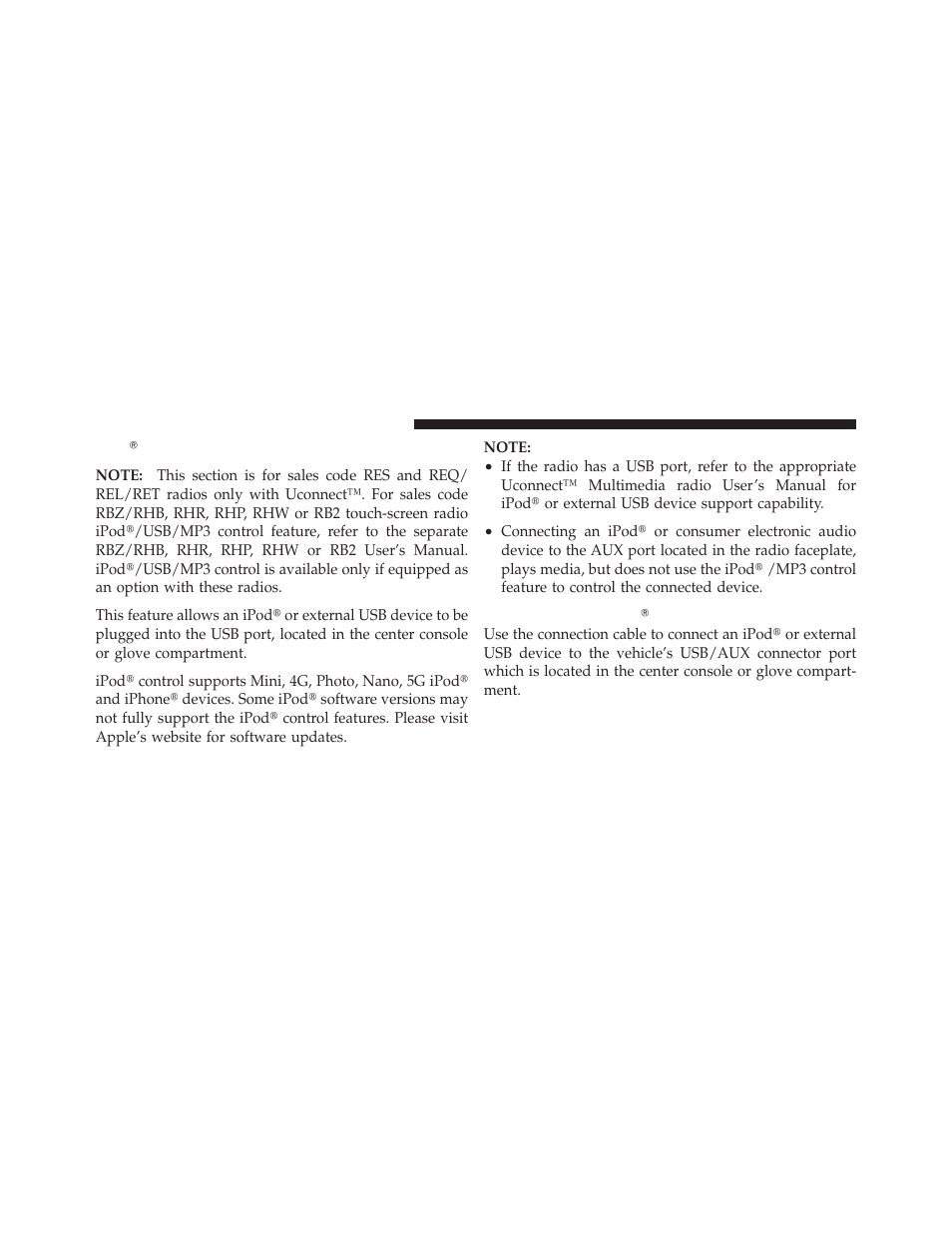 Ipodĥ/usb/mp3 control — if equipped, Connecting the ipodĥ or external usb device, Ipod௡/usb/mp3 control — if equipped | Connecting the ipod௡ or external usb, Device | Dodge 2011 Ram User Manual | Page 282 / 636