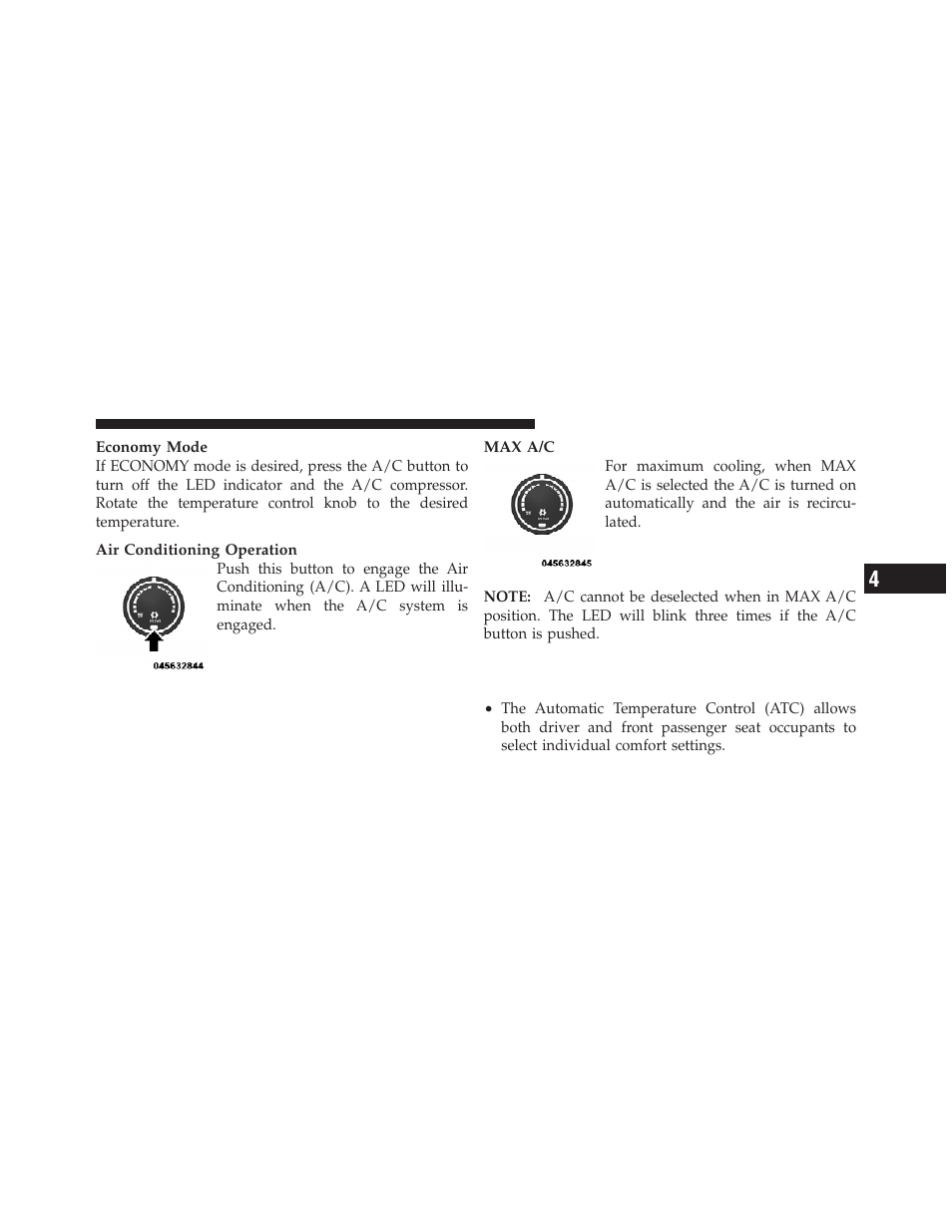 Automatic temperature control (atc) — if equipped, Automatic temperature control (atc), If equipped | Dodge 2011 Ram User Manual | Page 297 / 636