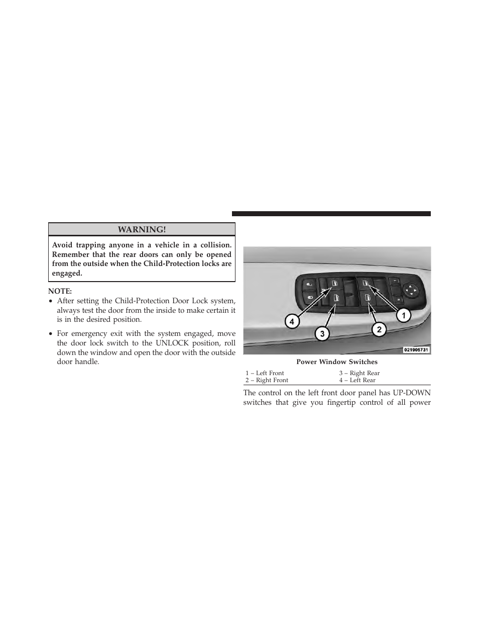 Windows, Power windows – if equipped | Dodge 2011 Ram User Manual | Page 36 / 636