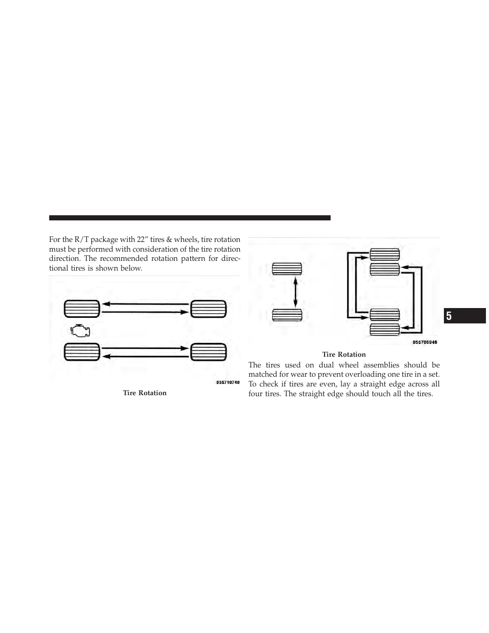 Directional tires – if equipped, Dual rear wheels | Dodge 2011 Ram User Manual | Page 431 / 636